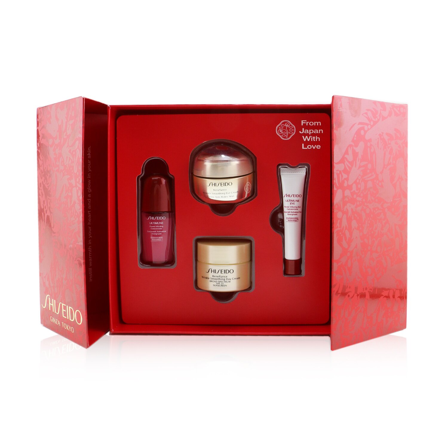 Shiseido Velvety Eye Delights Set: Benefiance Eye Cream 15ml + Ultimune Concentrate 10ml + Benefiance Day Cream SPF 23 30ml + Ultimune Eye Concentrate 5ml - סט לעיניים 4pcs