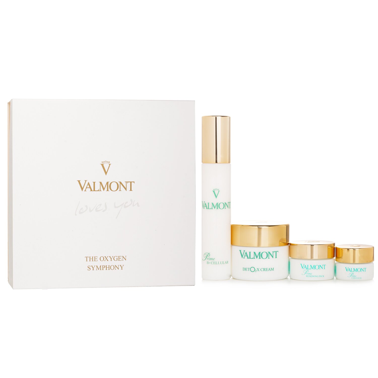 Valmont The Oxygen Symphony Set: Prime Renewing Pack 15ml + Prime B -Cellular 30ml + Prime Contour 5ml + Deto2x Cream 45ml 4pcs