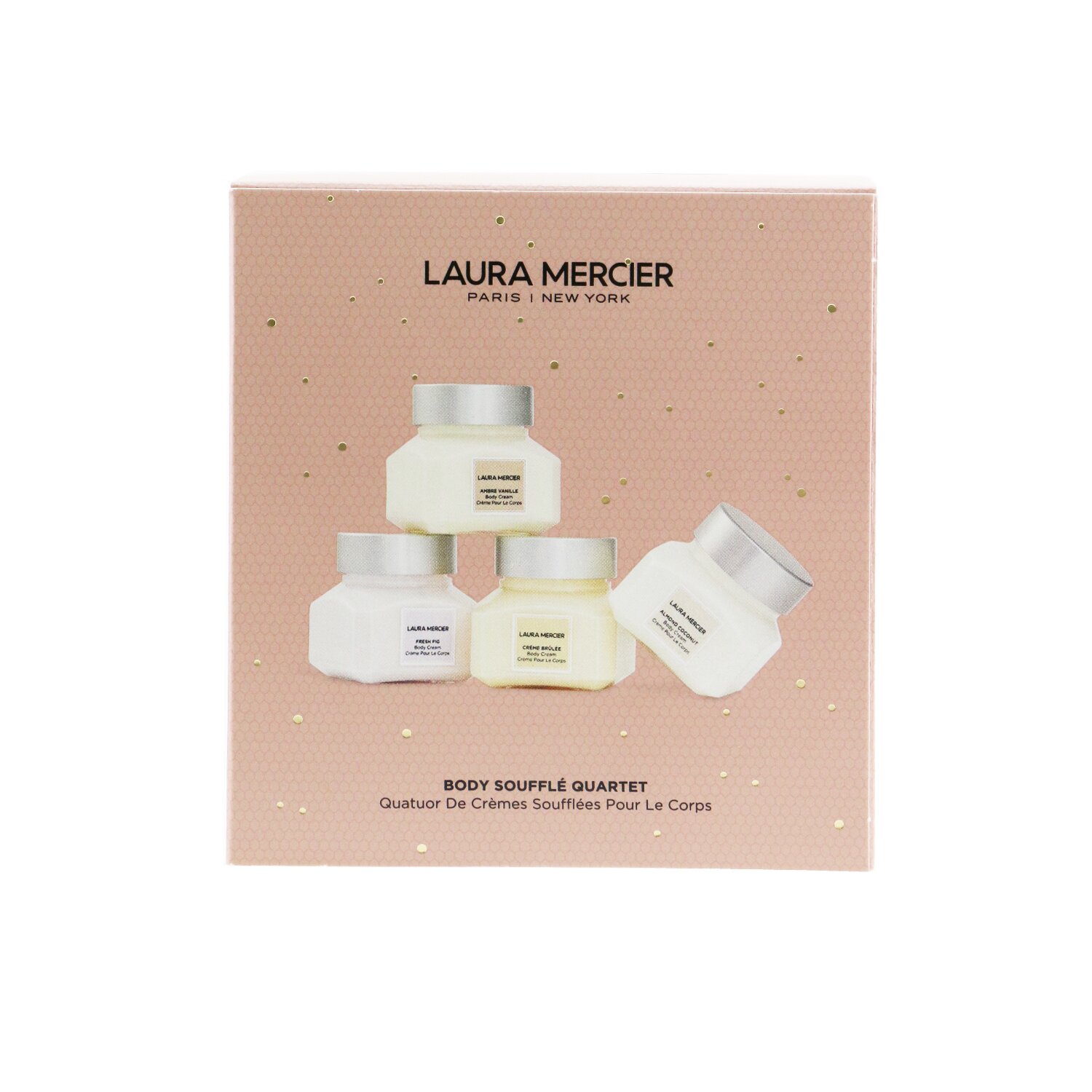 Laura Mercier Body Souffle Quartet Set: Ambre Vanille + Fresh Fig + Creme Brulee + Almond Coconut Body Cream - 4x60g/2oz 4x60g/2oz