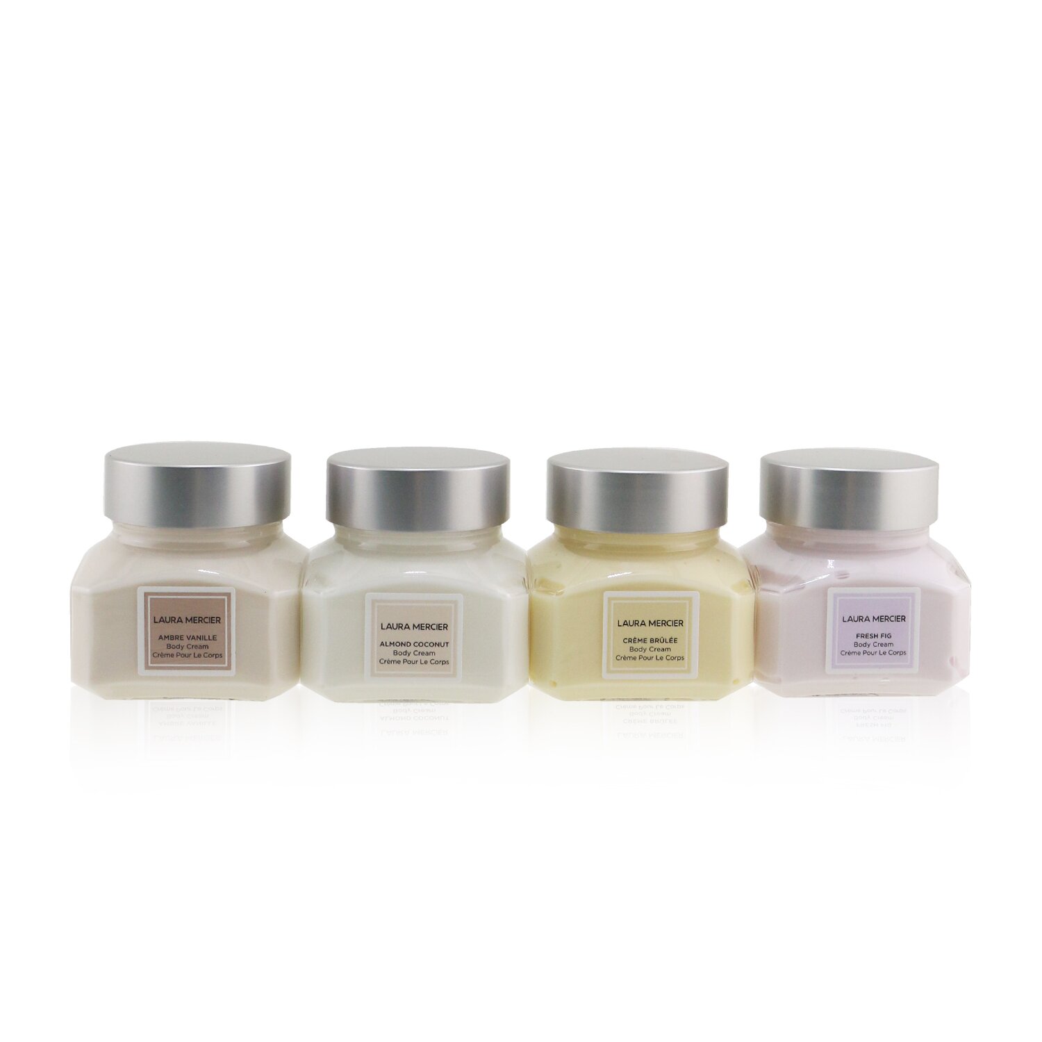 Laura Mercier Body Souffle Quartet Set: Ambre Vanille + Fresh Fig + Creme Brulee + Almond Coconut Body Cream - 4x60g/2oz 4x60g/2oz