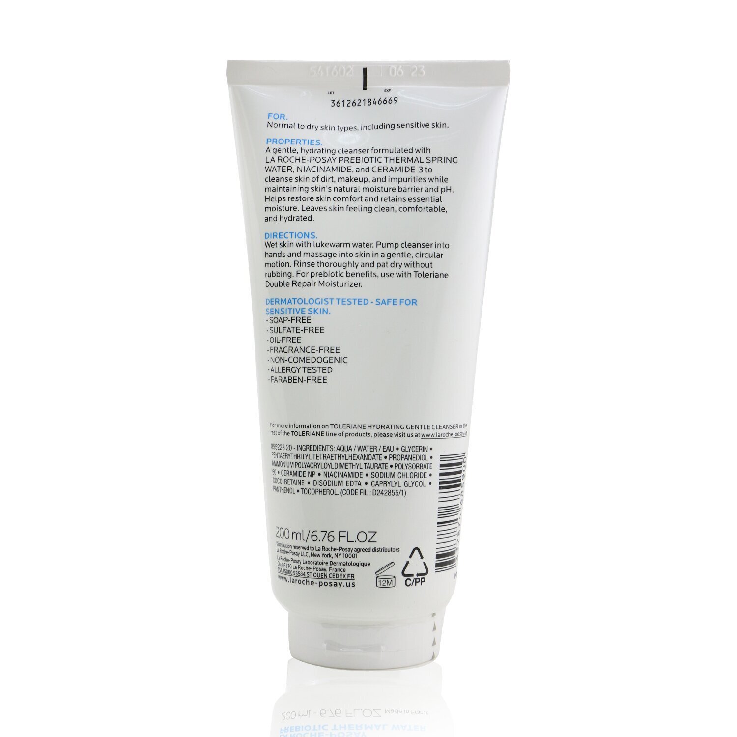 La Roche Posay Toleriane Hydrating Gentle Cleanser 200ml/6.76oz