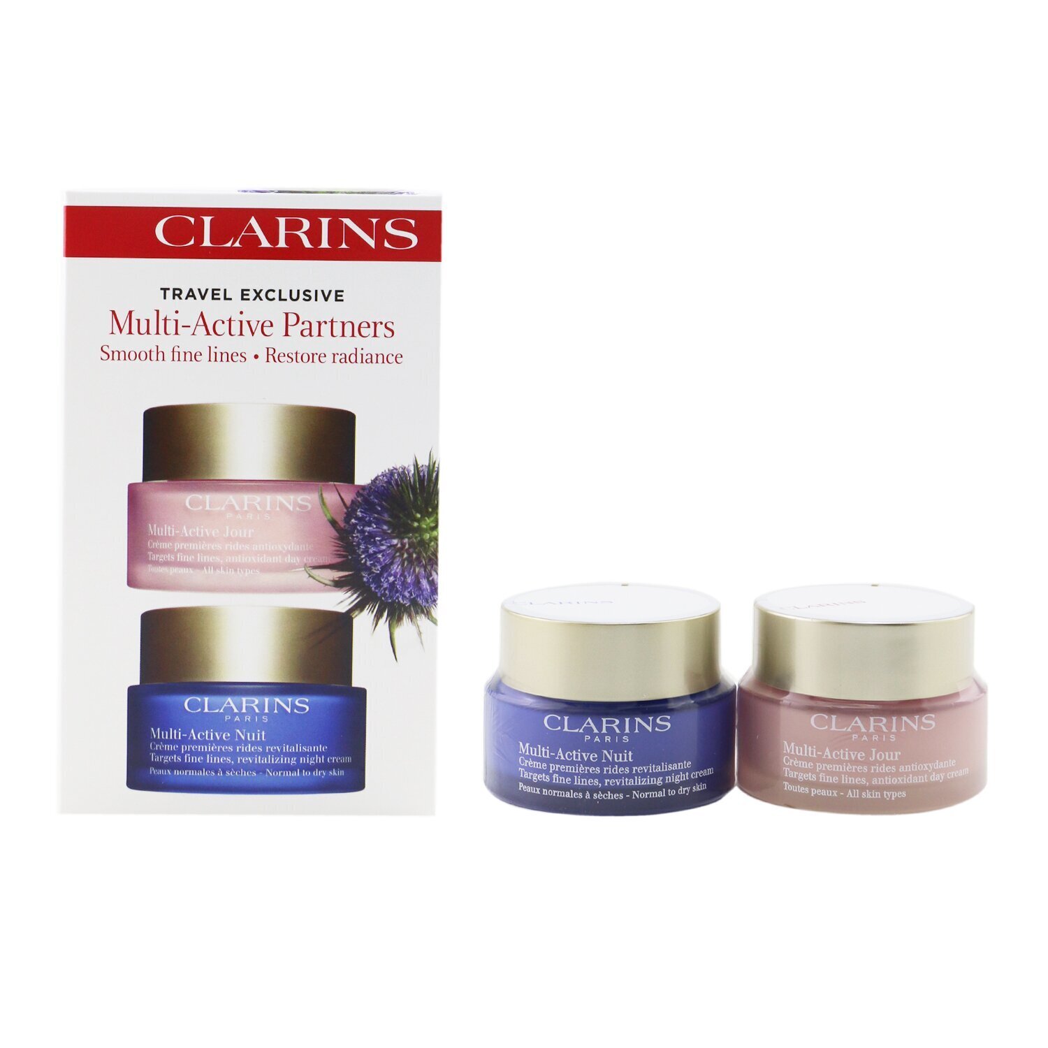 Clarins Multi-Active Partners Set: Multi-Active Day Cream 50ml/1.6oz + Night Cream 50ml/1.7oz 2pcs