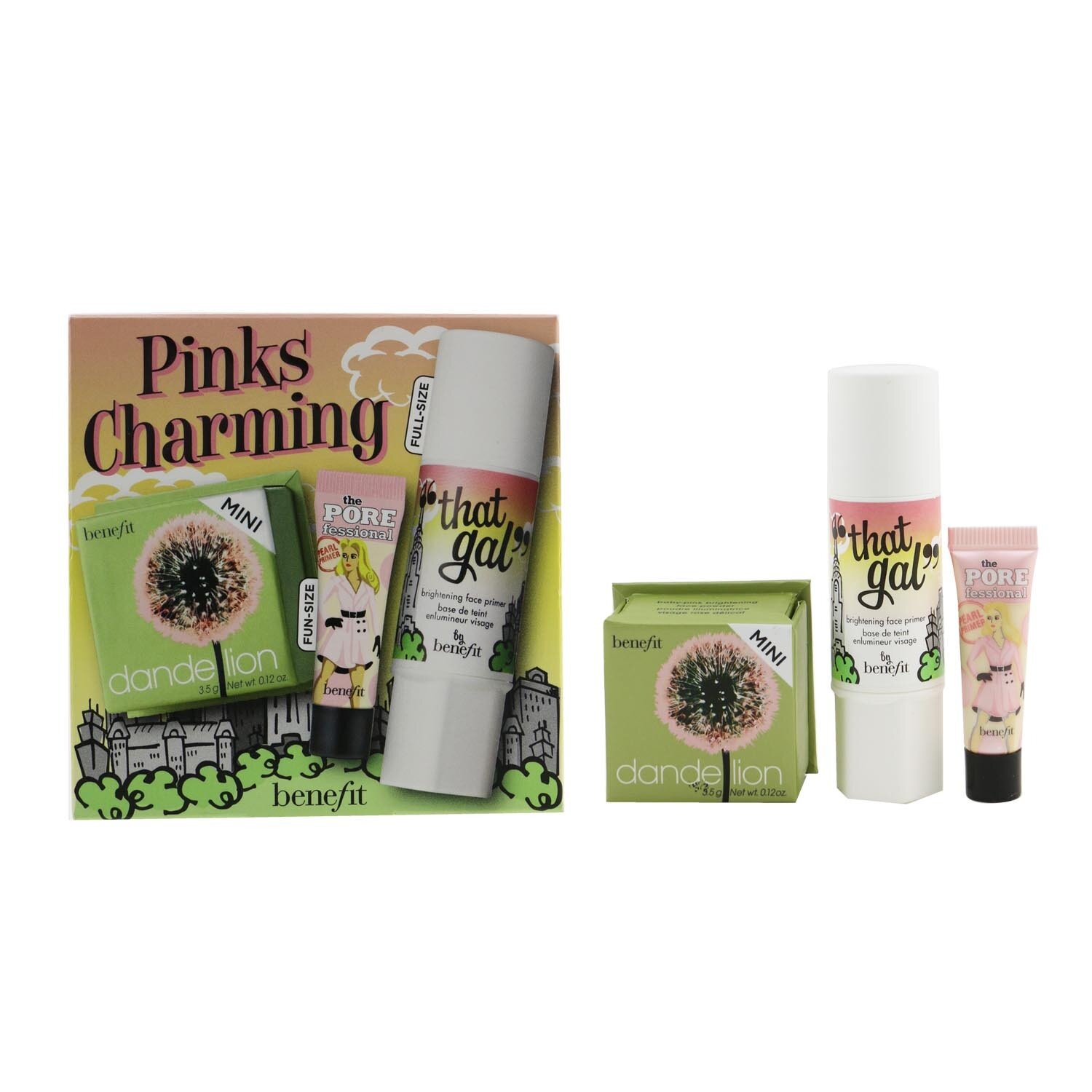 Benefit Pinks Charming Set (1x That Gal Primer, 1x Mini The Porefessional Pearl Primer, 1x Mini Face Powder) 3pcs