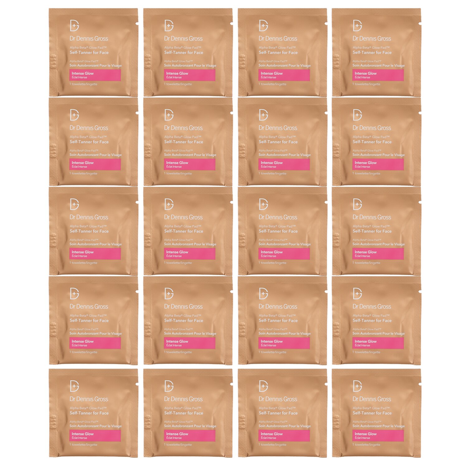 Dr Dennis Gross Alpha Beta Glow Almohadilla Para Rostro - Brillo Intenso 20 Towelettes