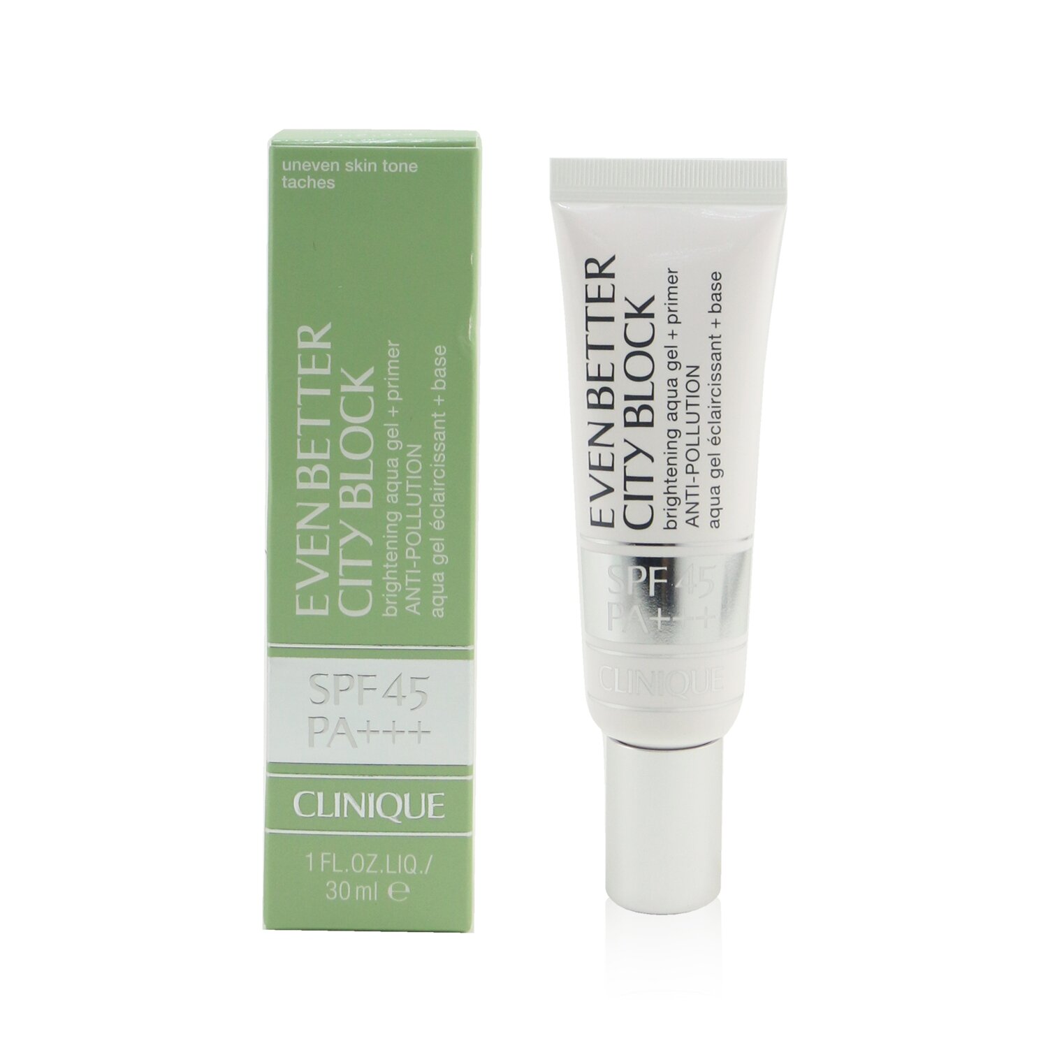 Clinique Even Better City Block Aqua Gel Iluminante + Primer Anti-Contaminación SPF 45 30ml/1oz