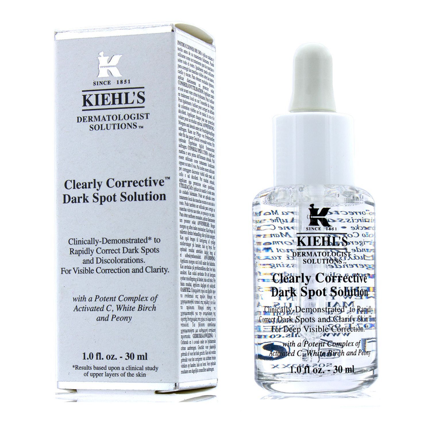 科颜氏 Kiehl's 新集焕白均衡亮肤淡斑精华液 安白瓶 面部美白淡化痘印 30ml/1oz
