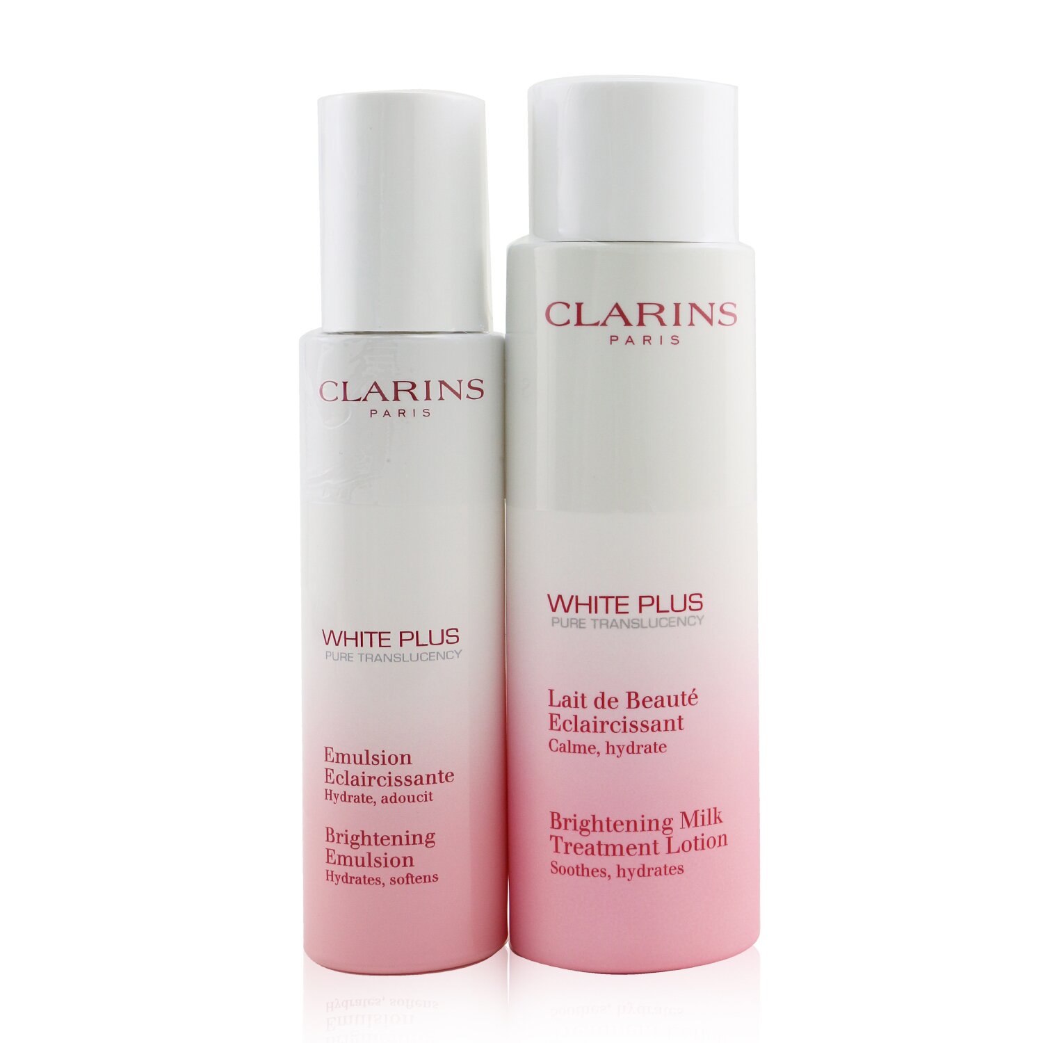 Clarins White Plus Daily Whitening Experts Set: Brightening Milk Treatment Lotion 200ml + Brightening Emulsion 75ml 2pcs