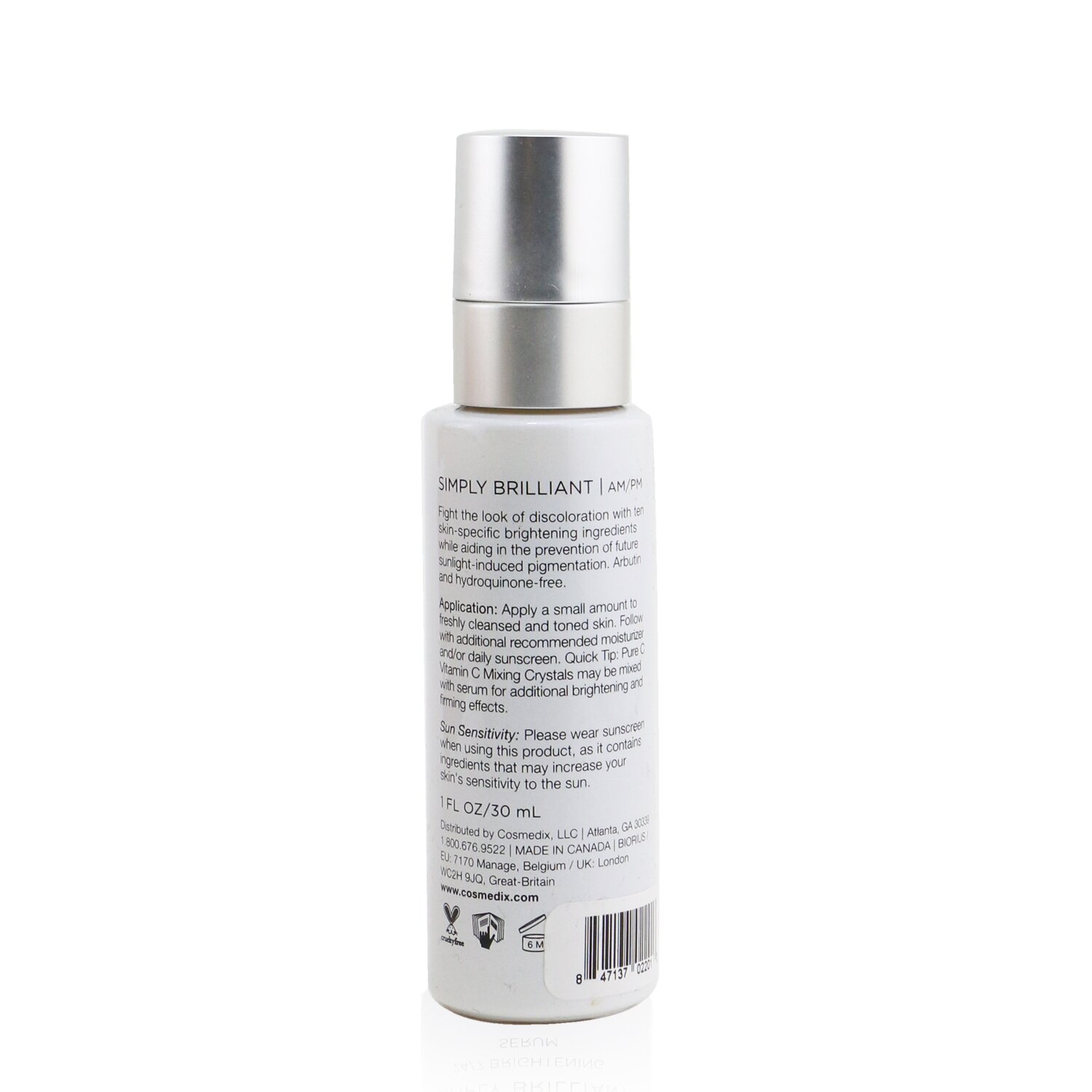 CosMedix Simply Brilliant 24/7 Brightening Serum (Unboxed) 30ml/1oz