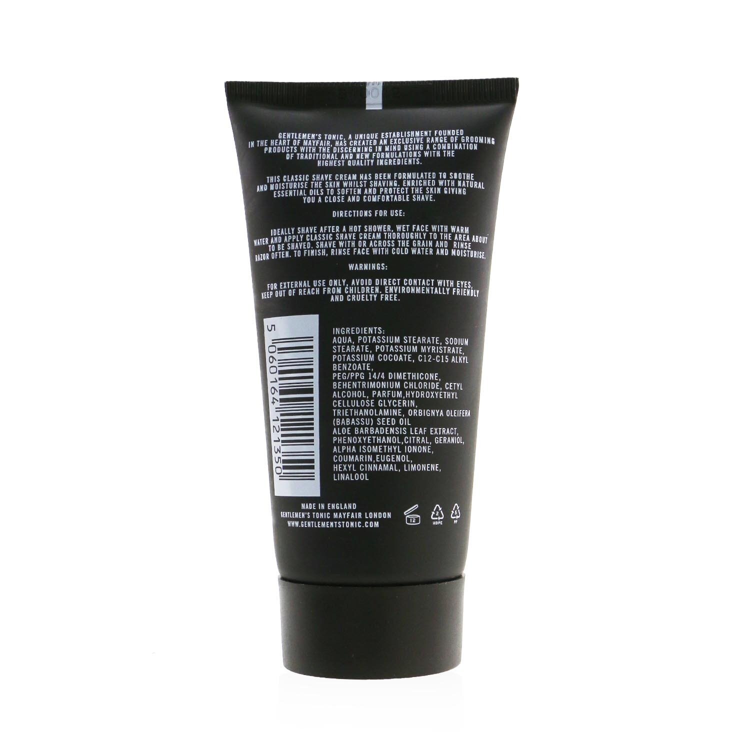 Gentlemen's Tonic Classic Shave Cream - Babassu & Bergamot 50ml/1.7oz