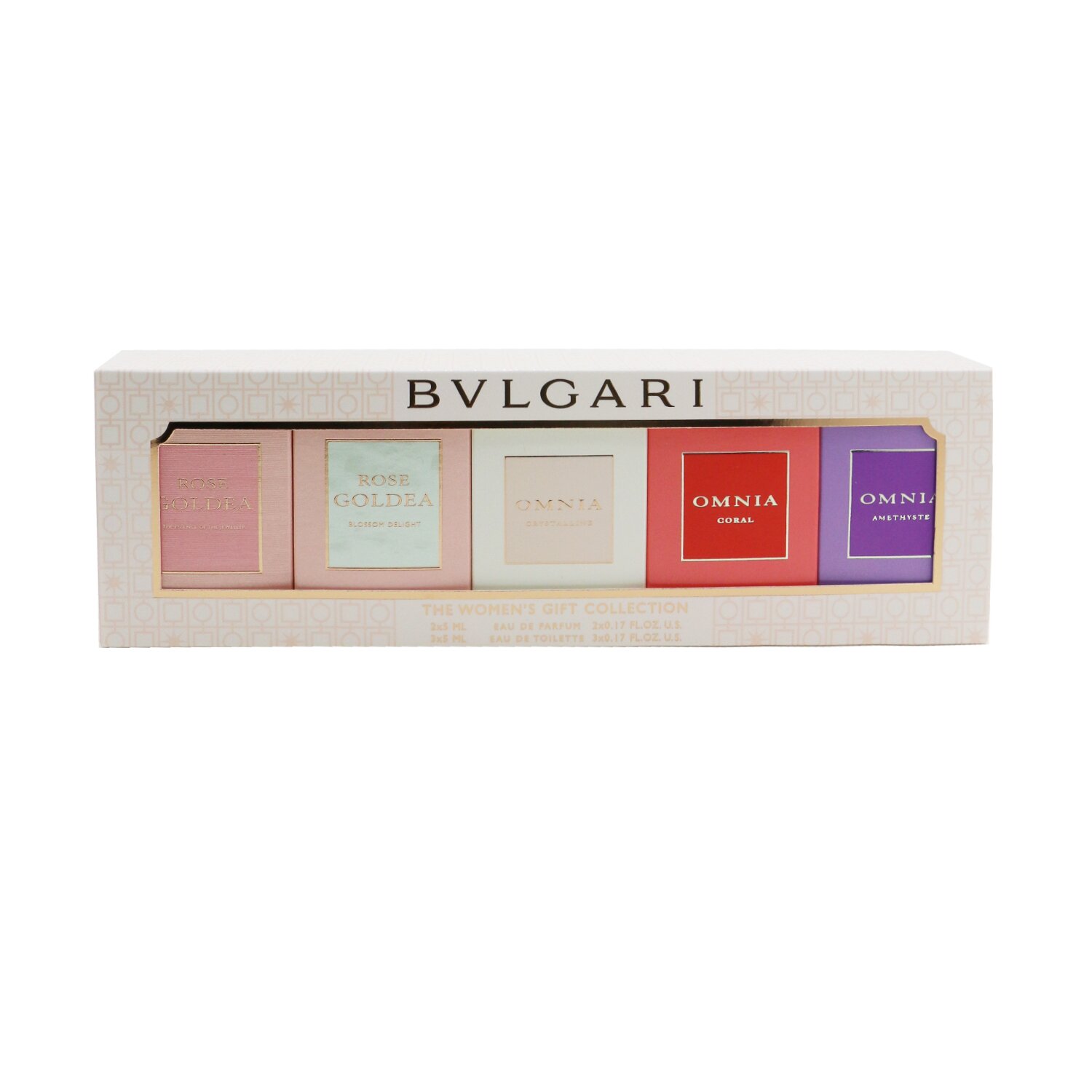 Bvlgari The Women's Gift Collection: Rose Goldea EDP, Rose Goldea Blossom Delight EDP, Omnia Amethyste EDT, Omnia Crystalline EDT, Omnia Coral EDT 5x5ml/0.17oz