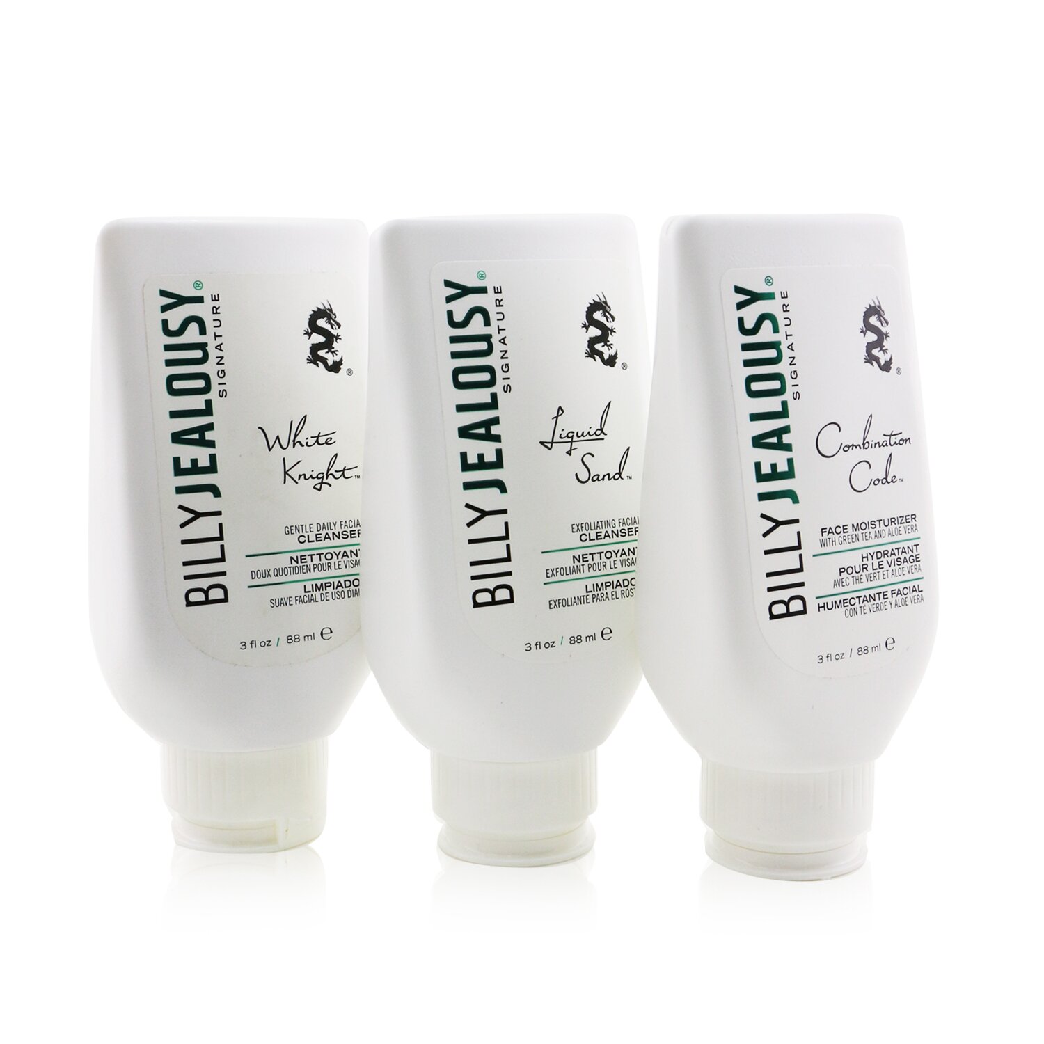 Billy Jealousy Face3Some Kit: Face Moisturizer 88ml + Exfoliating Facial Cleanser 88ml + Gentle Daily Facial Cleanser 88ml (Unboxed) 3pcs