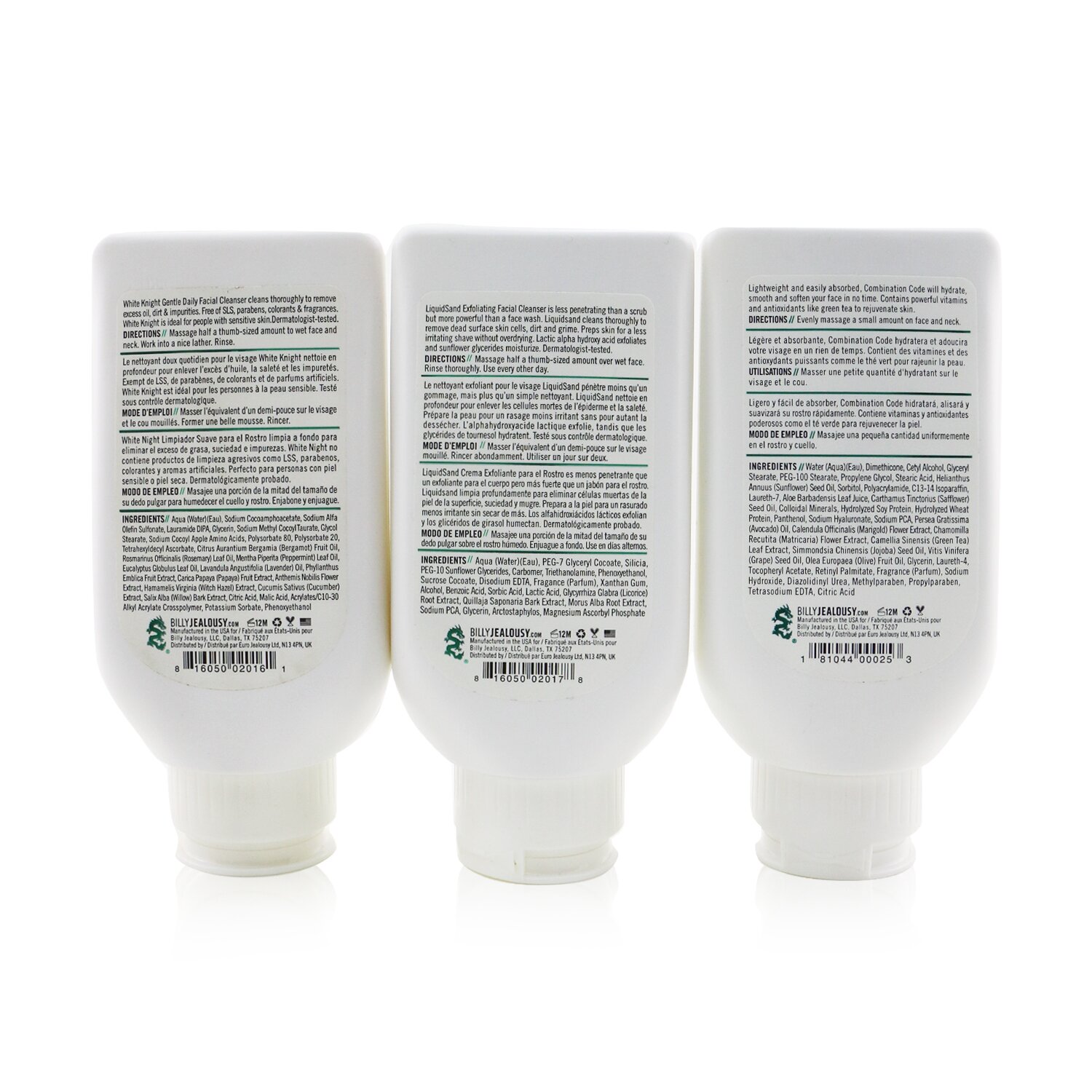 Billy Jealousy Face3Some Kit: Face Moisturizer 88ml + Exfoliating Facial Cleanser 88ml + Gentle Daily Facial Cleanser 88ml (Unboxed) 3pcs