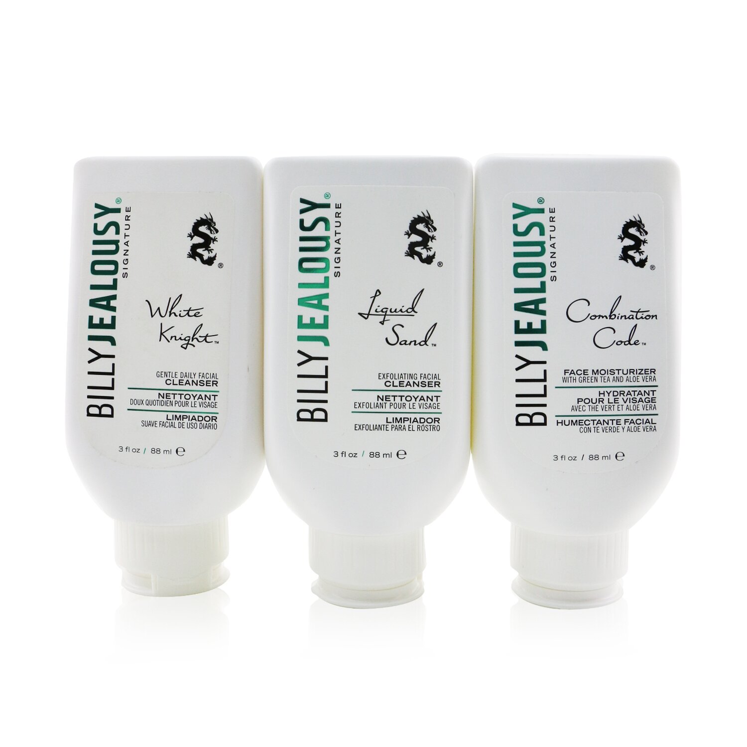 Billy Jealousy Face3Some Kit: Face Moisturizer 88ml + Exfoliating Facial Cleanser 88ml + Gentle Daily Facial Cleanser 88ml (Unboxed) 3pcs