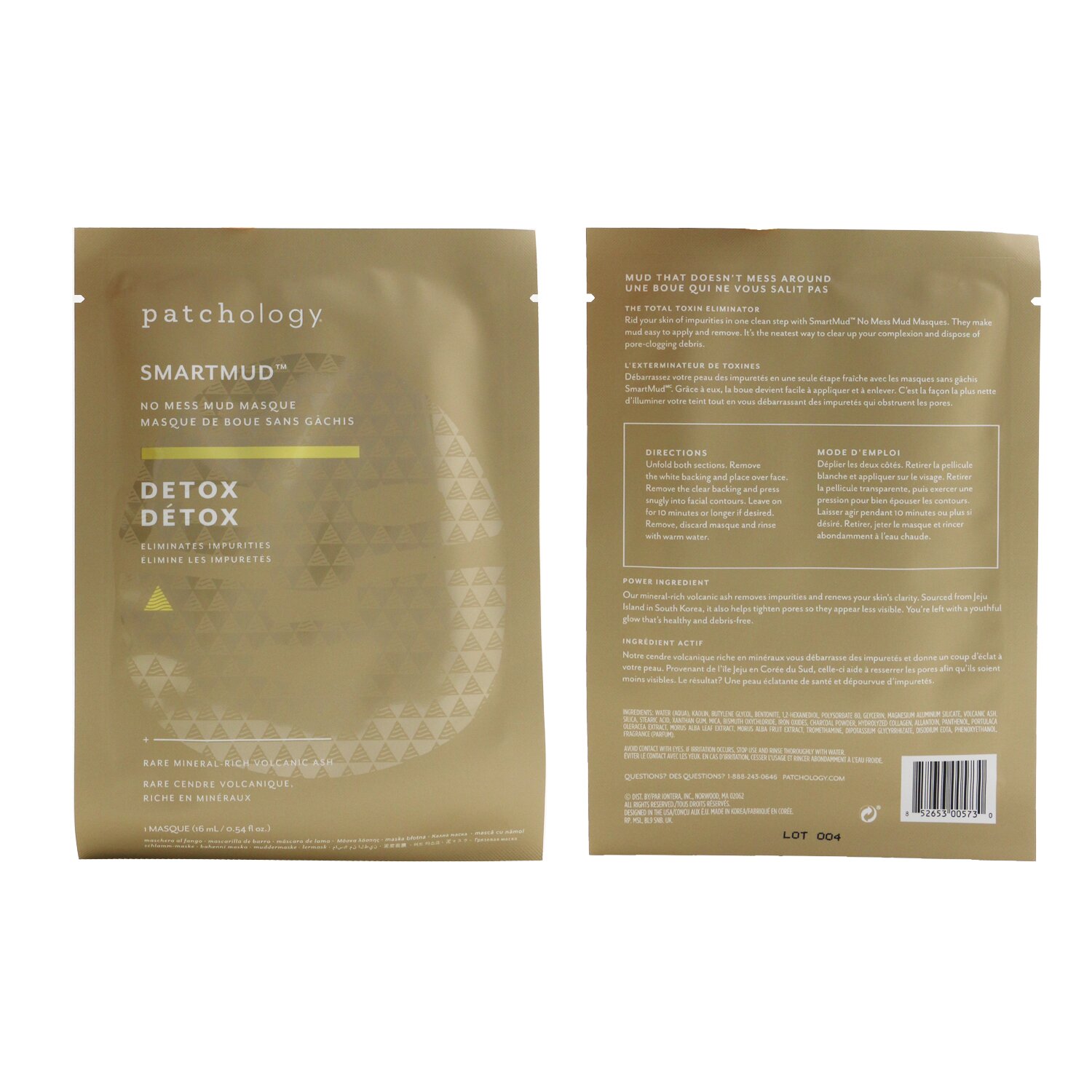 Patchology SmartMud Detox No Mess Mud Mask (Unboxed) 4x16ml/0.54oz