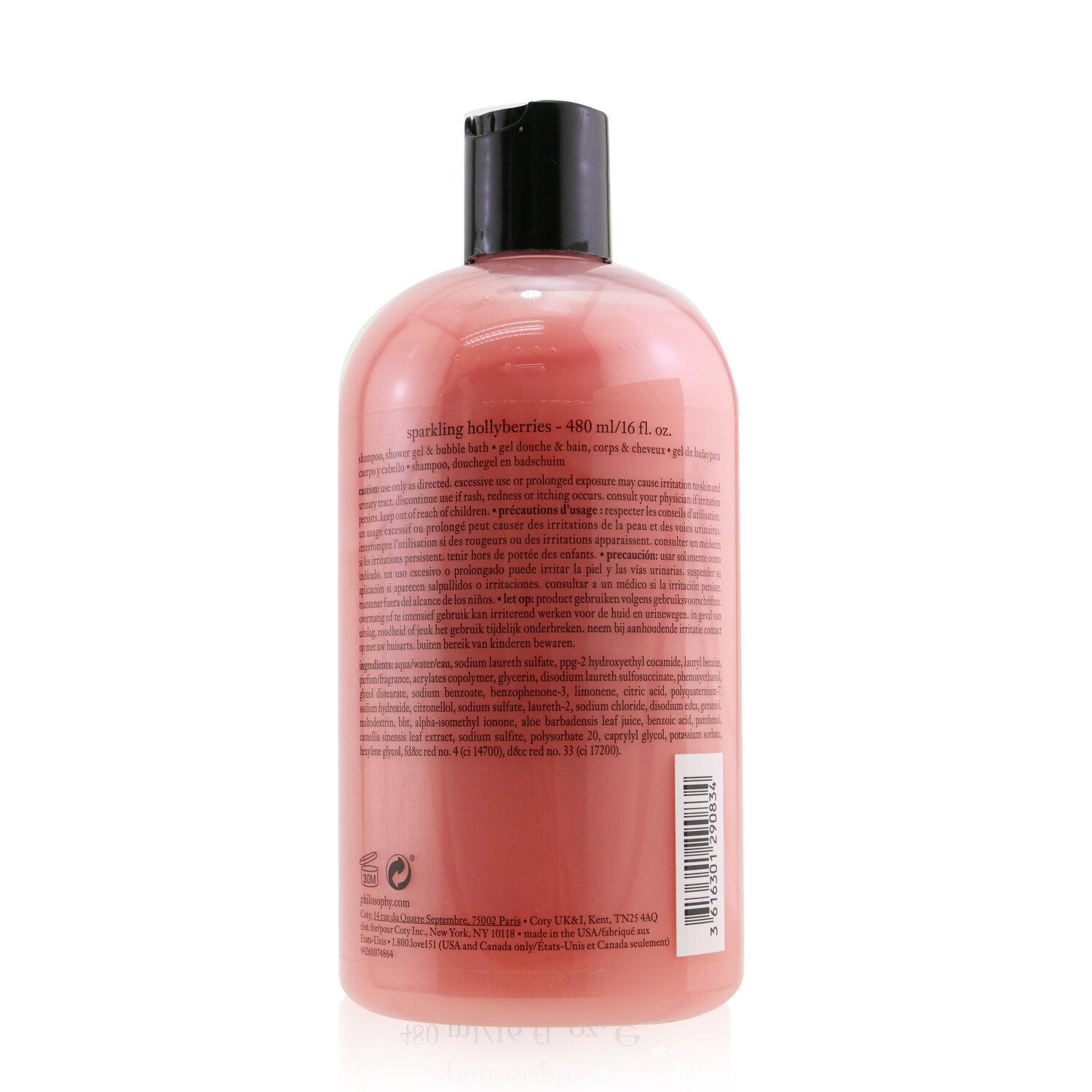 Philosophy Sparkling Hollyberries Shampoo, Shower Gel & Bubble Bath 480ml/16oz