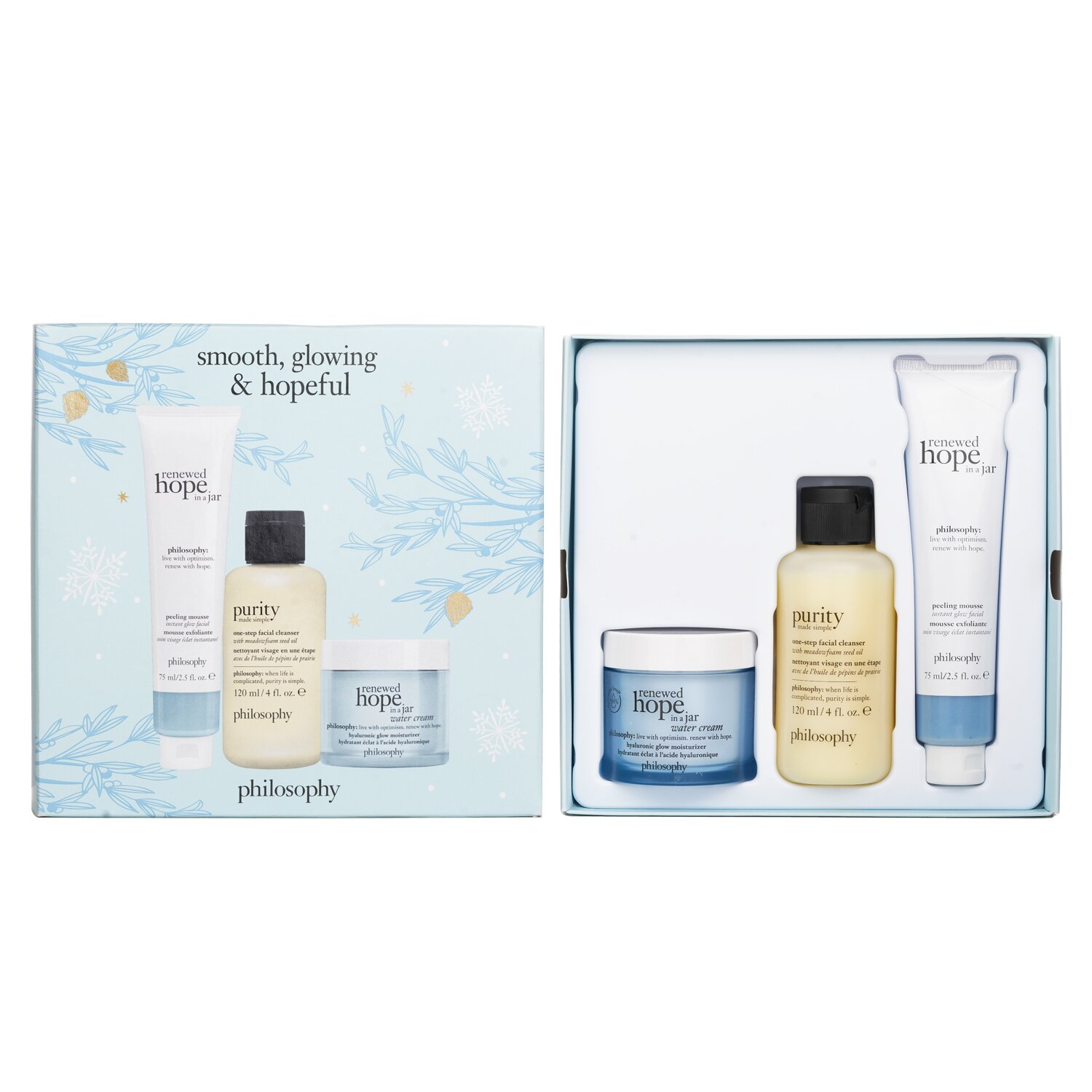 Philosophy Smooth, Glowing & Hopeful 3-Pieces Set 3pcs