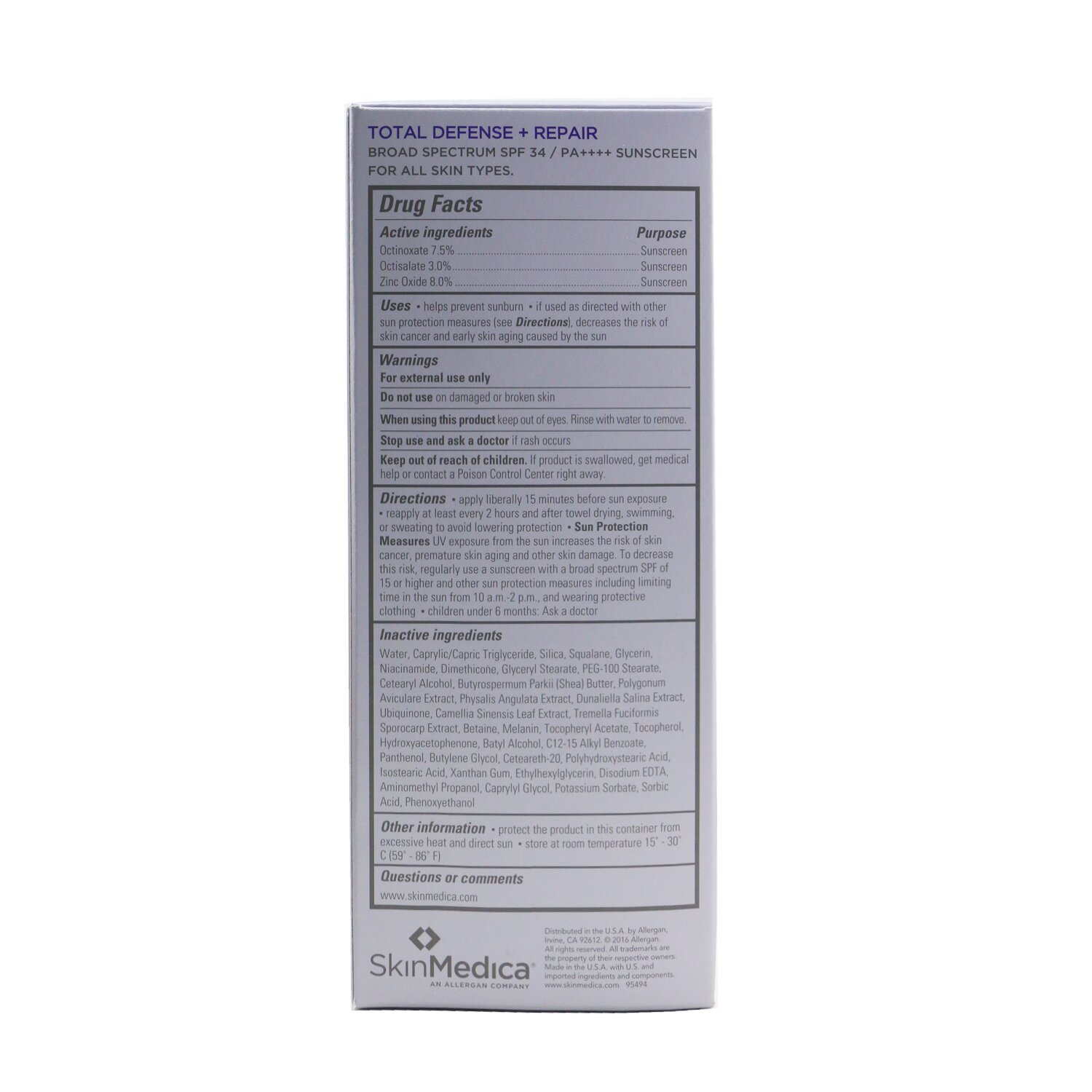 Skin Medica Total Defense + Repair SPF 34 (Exp. Date: 08/2021) 65g/2.3oz