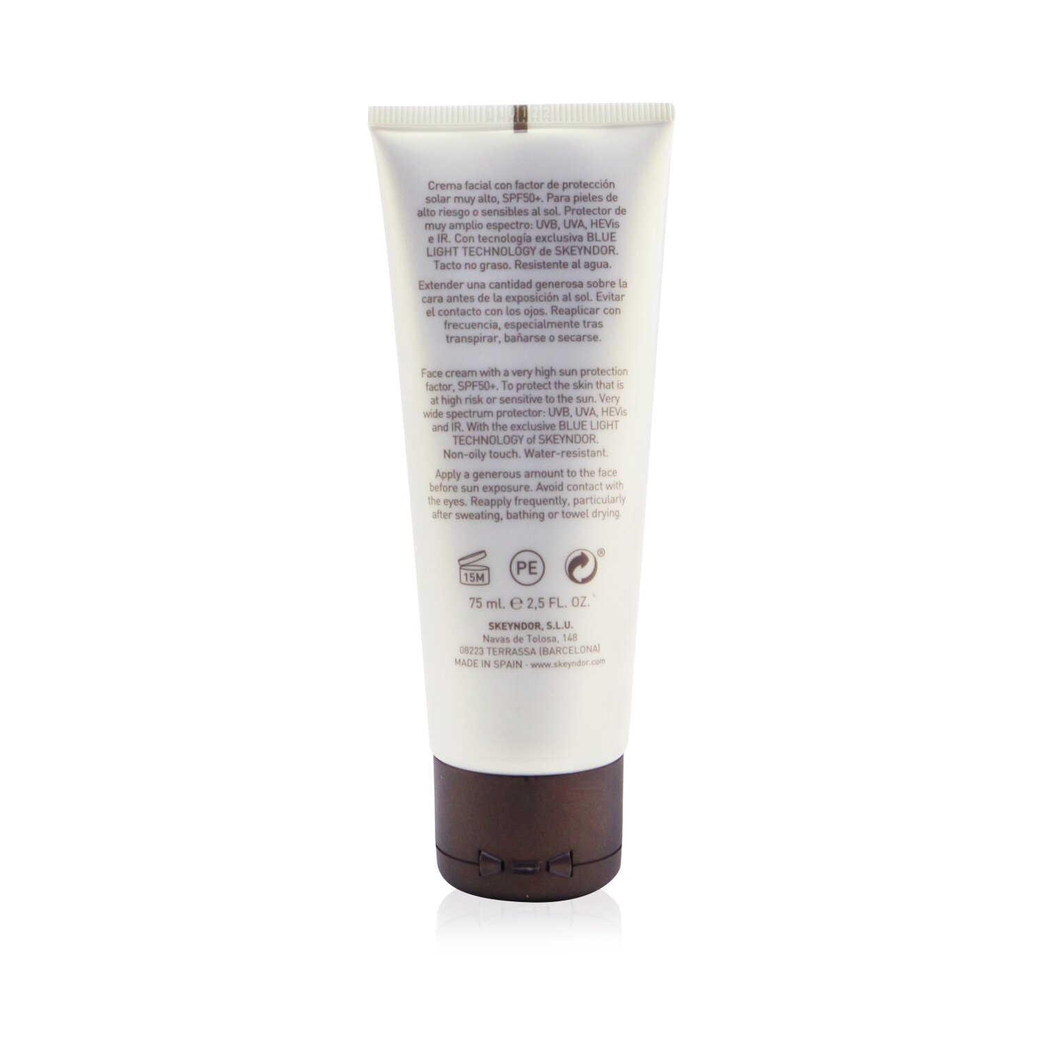 SKEYNDOR Sun Expertise Crema Facial Protectora SPF50+ - With Blue Light Technology (Con Protección Muy Alta & Resistente al Agua) 75ml/2.5oz