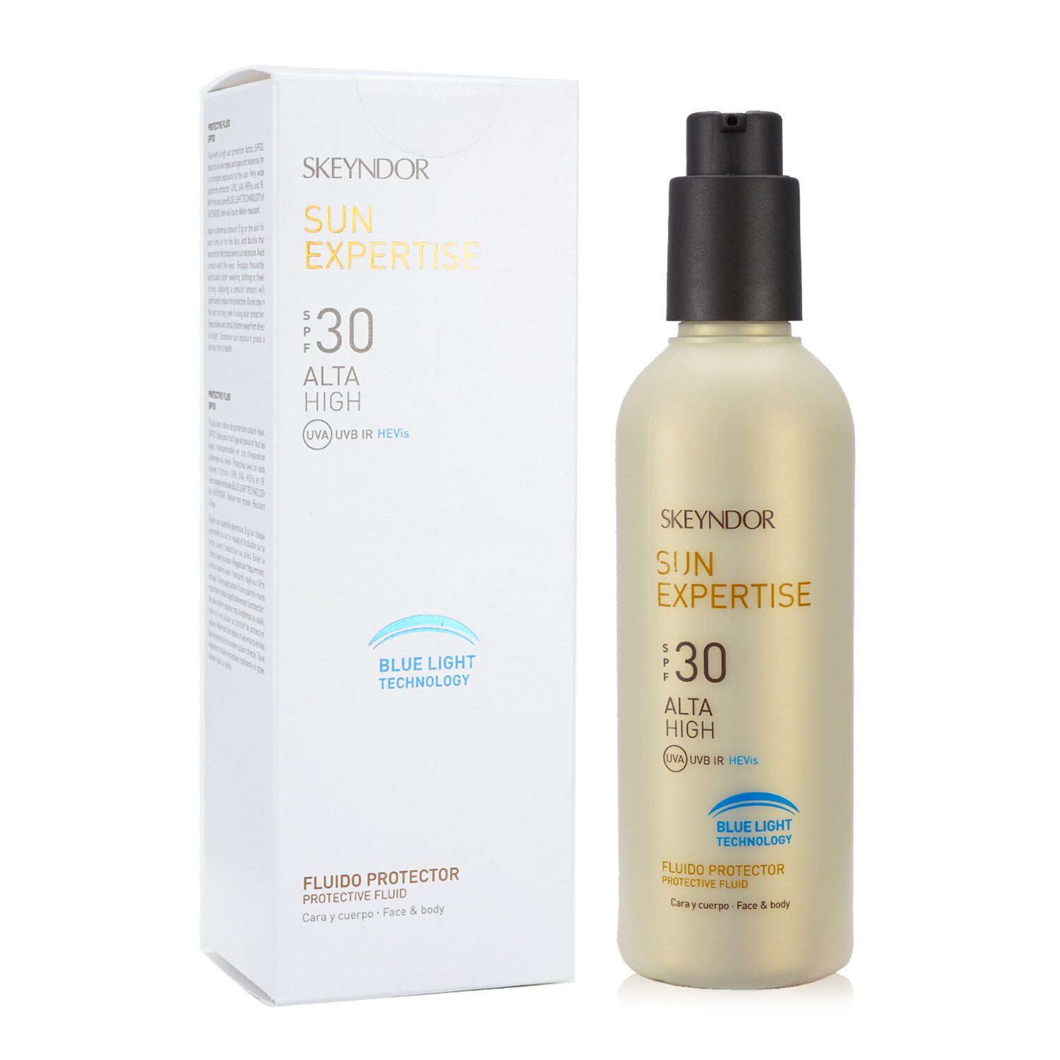 SKEYNDOR Sun Expertise Protective Face & Body Fluid SPF 30 - With Blue Light Technology (For All Skin Types & Water-Resistant) 200ml/6.8oz