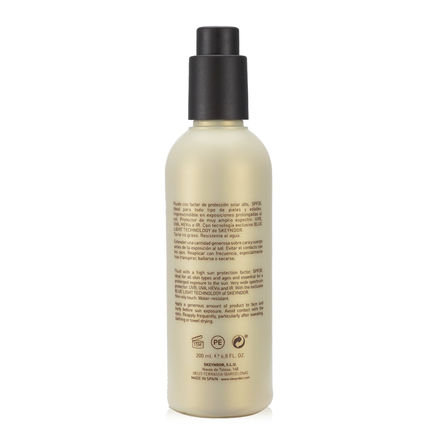 SKEYNDOR Sun Expertise Protective Face & Body Fluid SPF 30 - With Blue Light Technology (For All Skin Types & Water-Resistant) 200ml/6.8oz