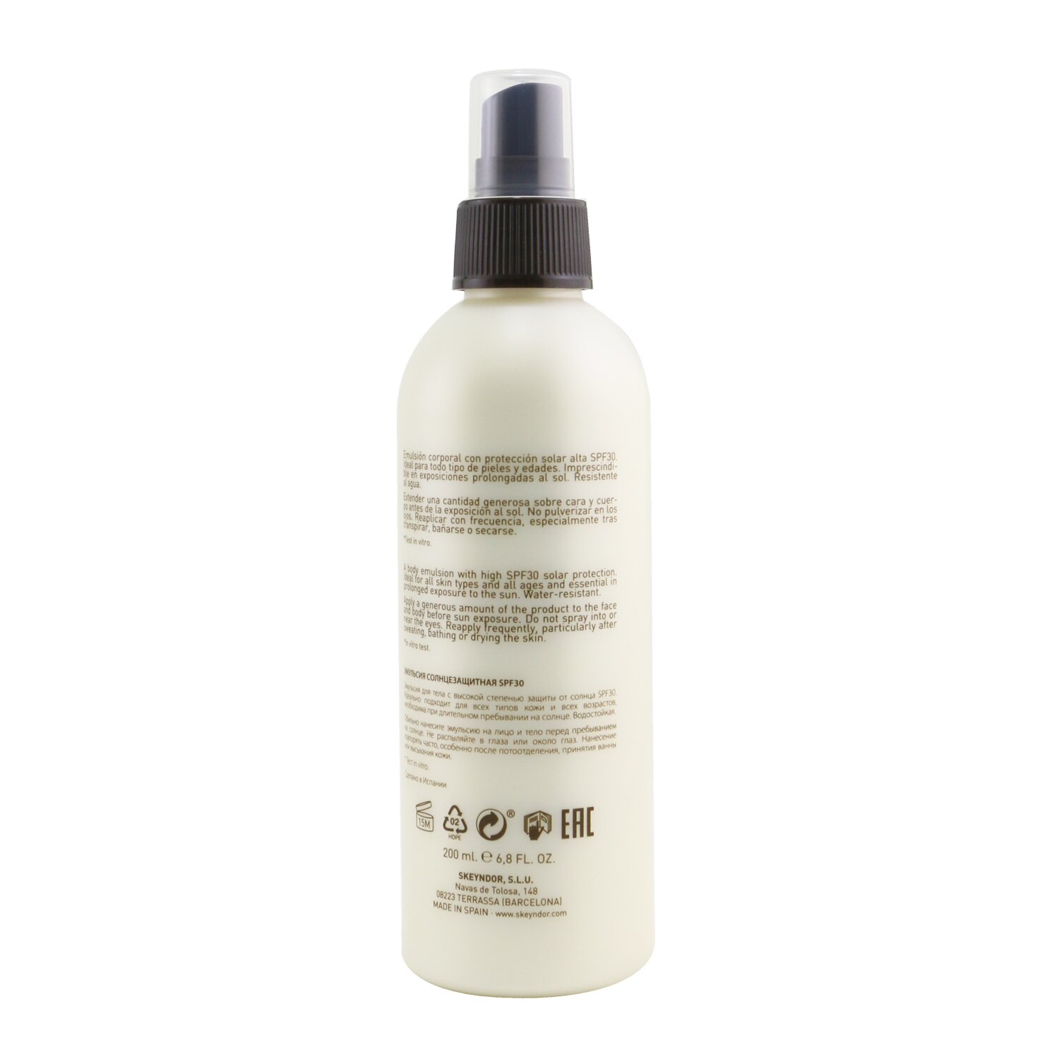 SKEYNDOR Sun Expertise Protective Face & Body Sun Emulsion SPF 30 (For All Skin Types & Water-Resistant) 200ml/6.8oz