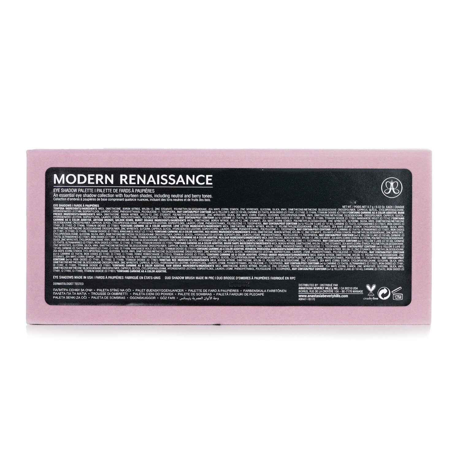Anastasia Beverly Hills Modern Renaissance Eye Shadow Palette (14x Eyeshadow, 1x Duo Shadow Brush) (Box Slightly Damaged) Picture Color