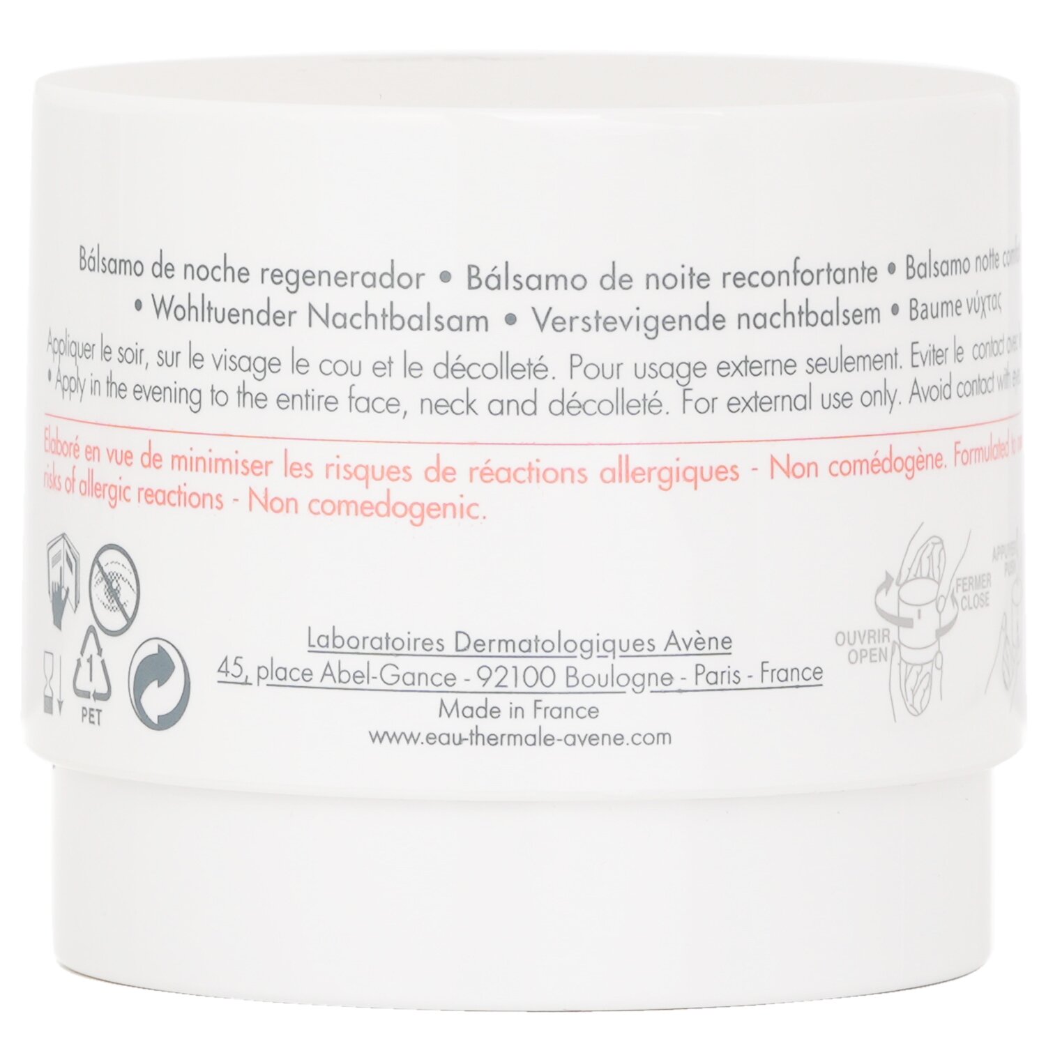 Avene DermAbsolu NIGHT Comforting Night Balm - For All Sensitive Skin 40ml/1.3oz