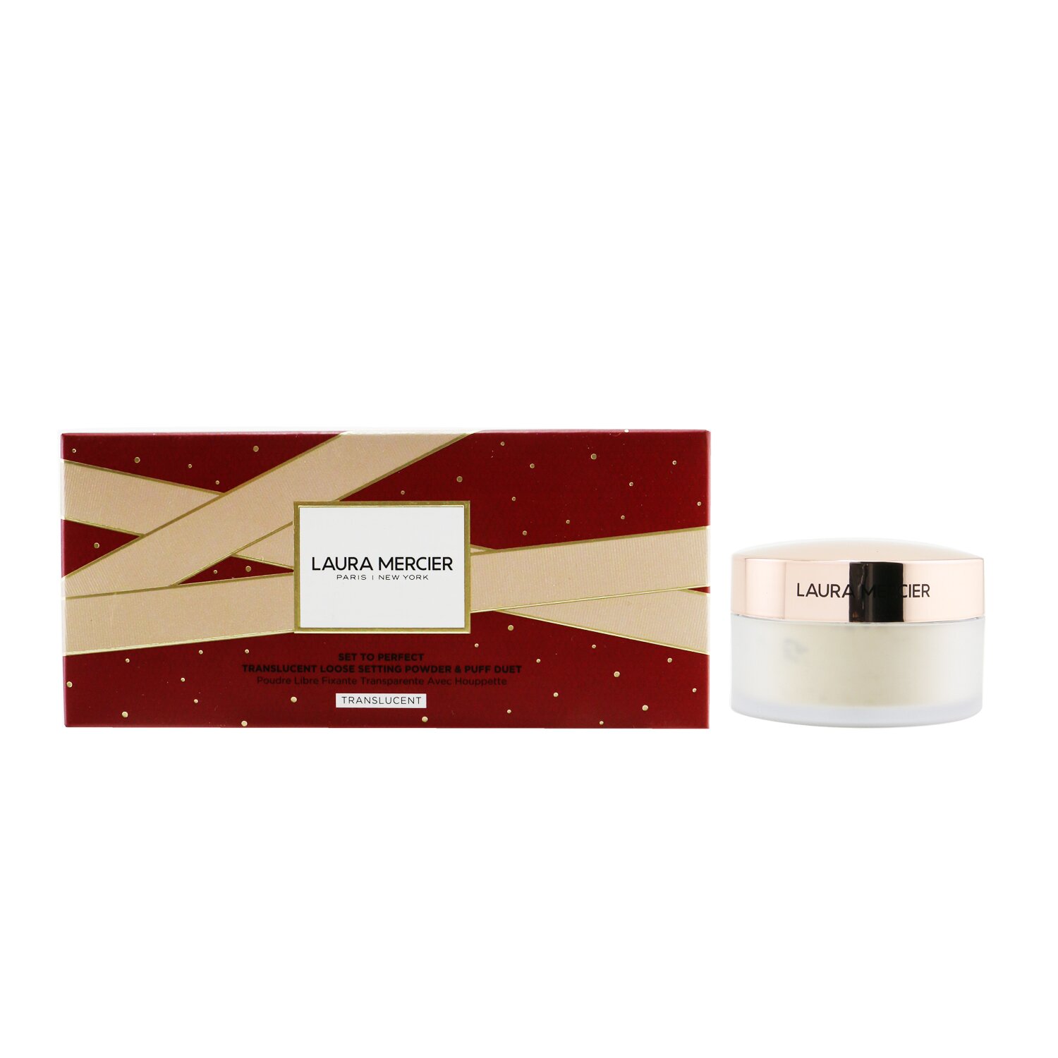 Laura Mercier  蘿拉蜜思 Set To Perfect Translucent 散粉和粉撲二件套: 1x 散粉 29g + 1x 絲絨粉撲） 2pcs