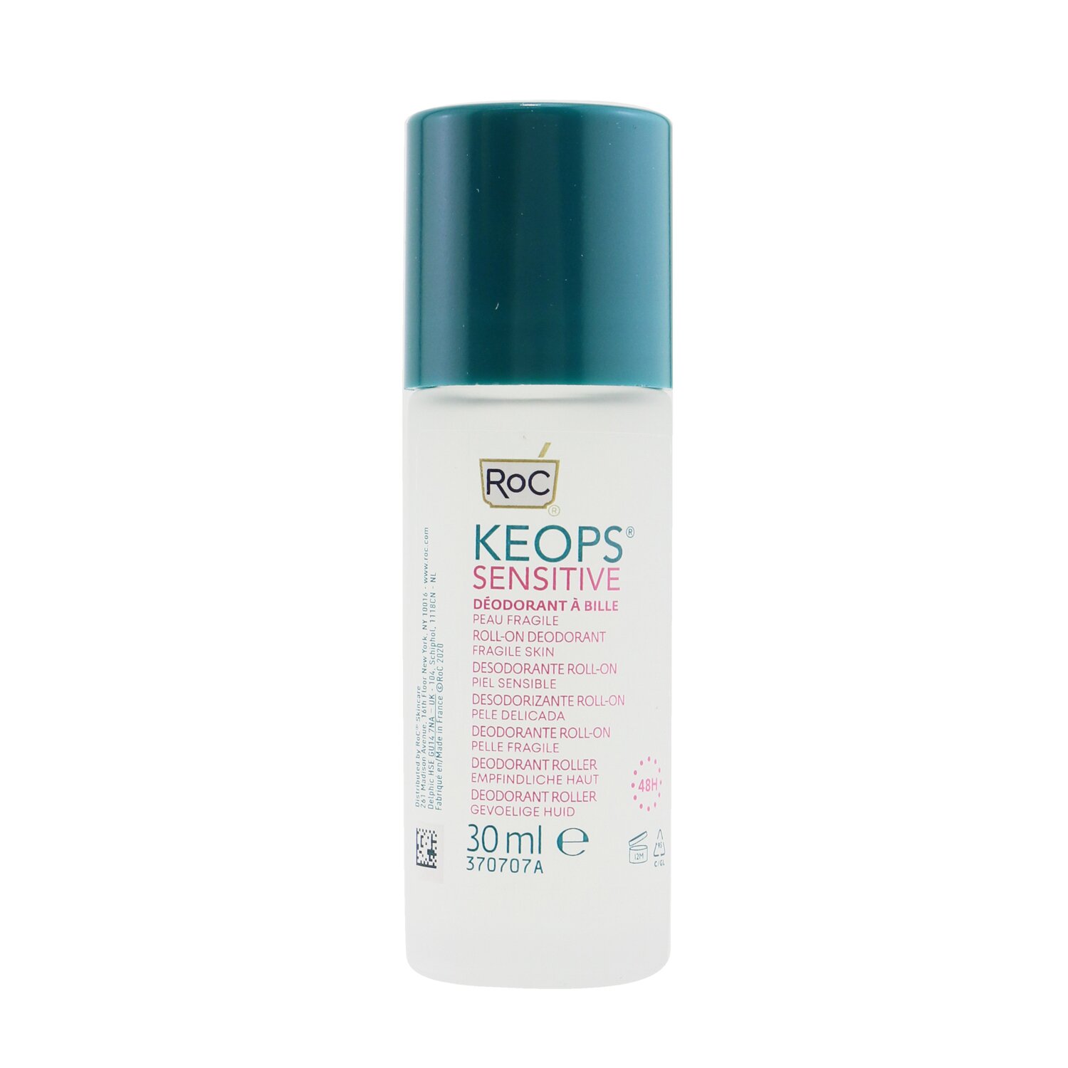 ROC KEOPS Sensitive Roll-On Deodorant 48H - Alcohol Free & Not Perfumed (Fragile Skin) 30ml/1oz