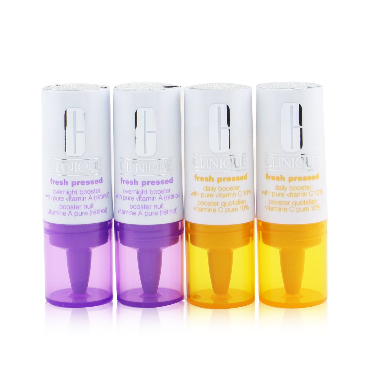 Clinique Fresh Pressed Clinical Daily+Overnight Boosters (2x Daily Booster 8.5ml/0.29oz+ 2x Overight Booster 6ml/0.2oz) 4pcs