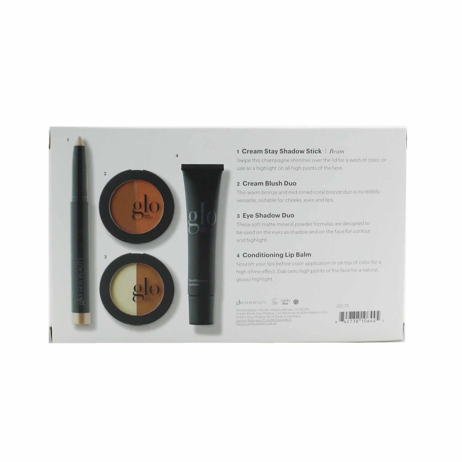 Glo Skin Beauty In The Nudes (Shadow Stick + Cream Blush Duo + Eye Shadow Duo + Lip Balm) 4pcs+1bag