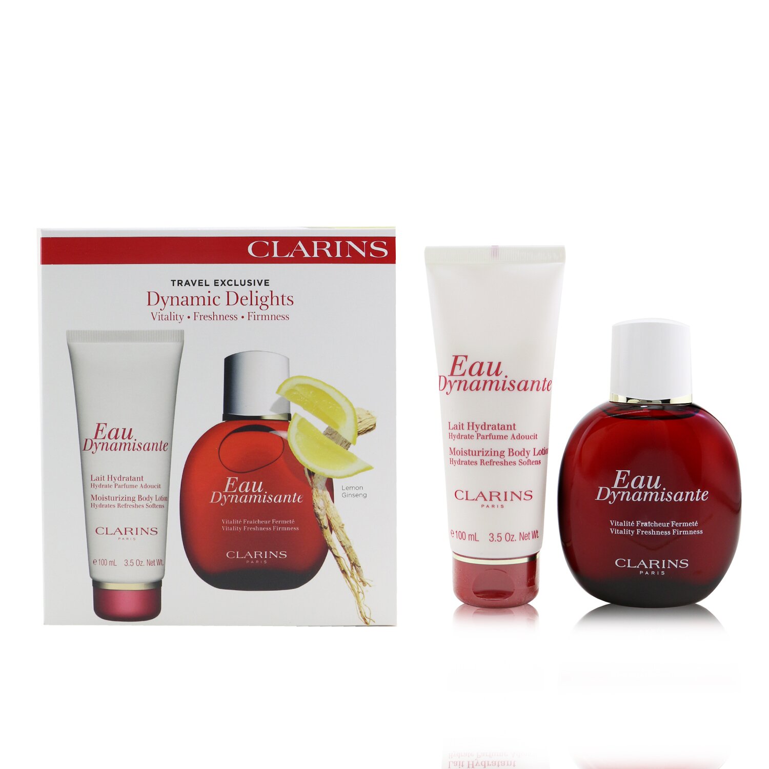 Clarins Eau Dynamisante Coffret: Fragrance Spray 100ml/3.3oz + Moisturizing Body Lotion 100ml/3.3oz 2pcs