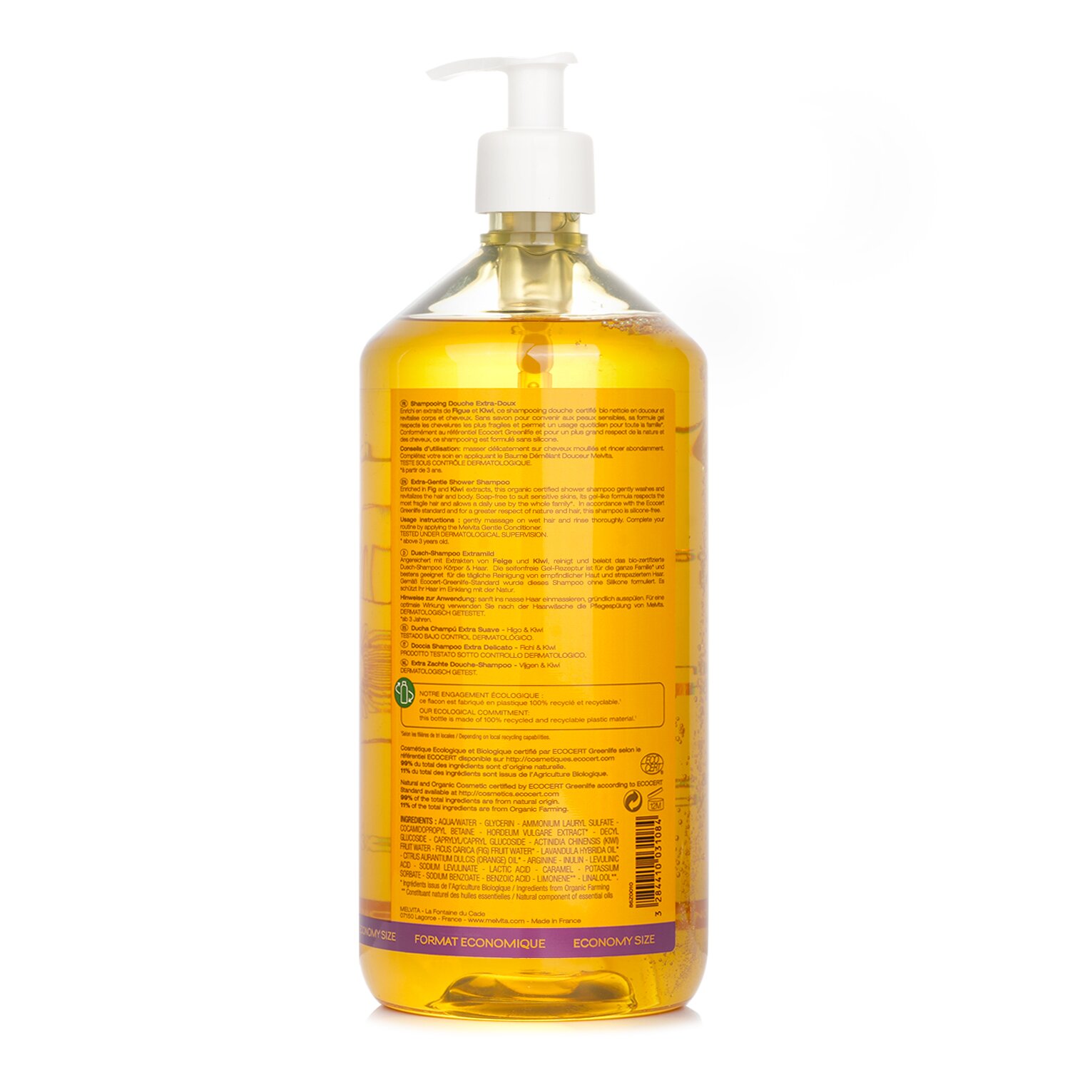 Melvita Էքստրա-նուրբ ցնցուղի շամպուն (մազերի և մարմնի) 1000ml/33.8oz
