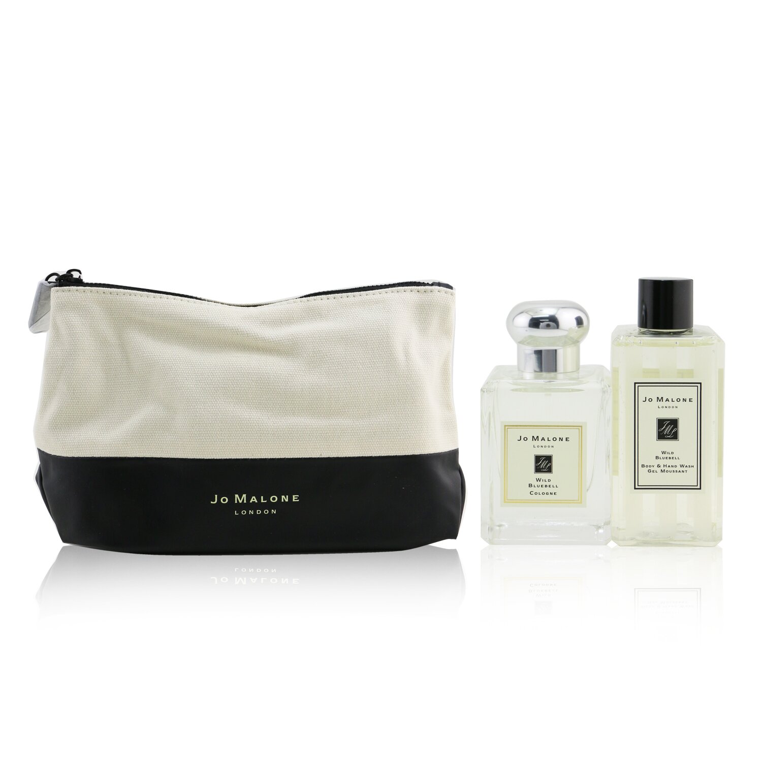 Jo Malone Wild Bluebell Travel Kit: Cologne Spray 50ml/1.7oz + Body & Hand Wash 100ml/3.4oz + Pouch 2pcs+Pouch