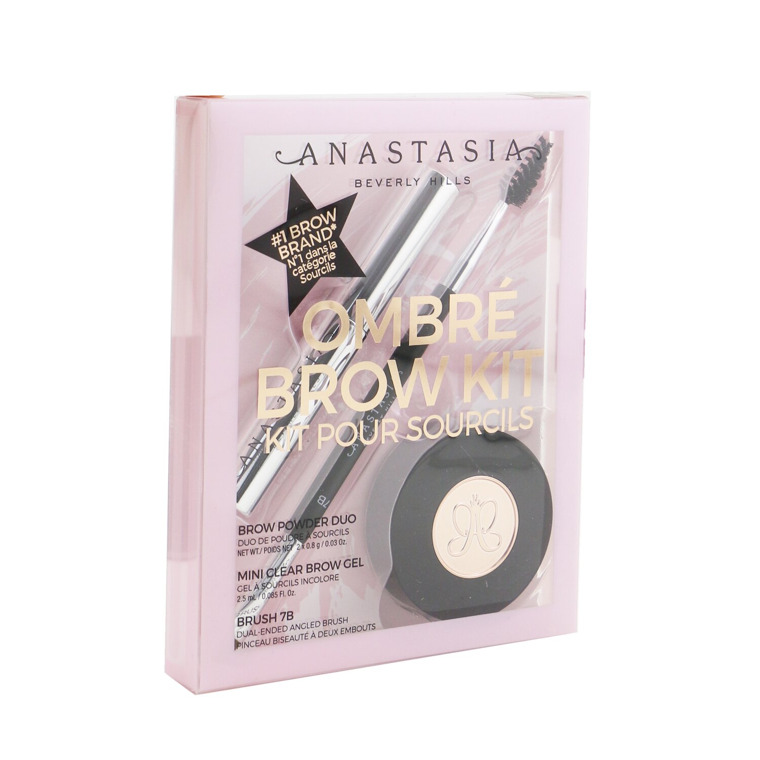 Anastasia Beverly Hills Ombre Brow Kit (Brow Powder Duo + Mini Clear Brow Gel + Brush 7B) 3pcs