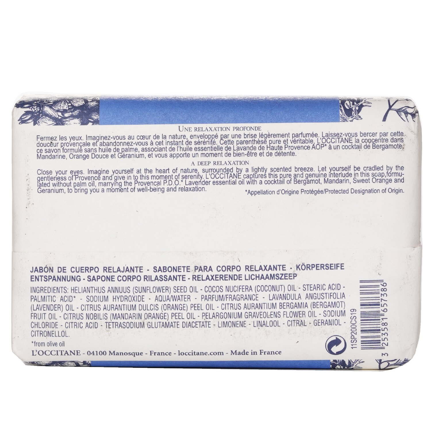 L'Occitane Aromakologie Cocon De Serenite Relaksujące mydło do ciała 200g/0.7oz