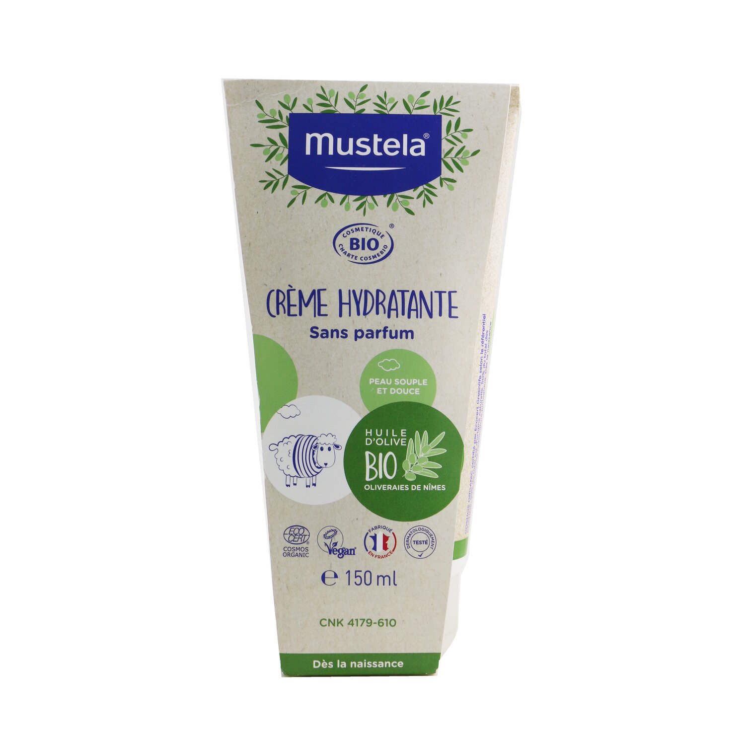 Mustela Organic Hydrating Cream with Olive Oil - Fragrance Free 150ml/5oz
