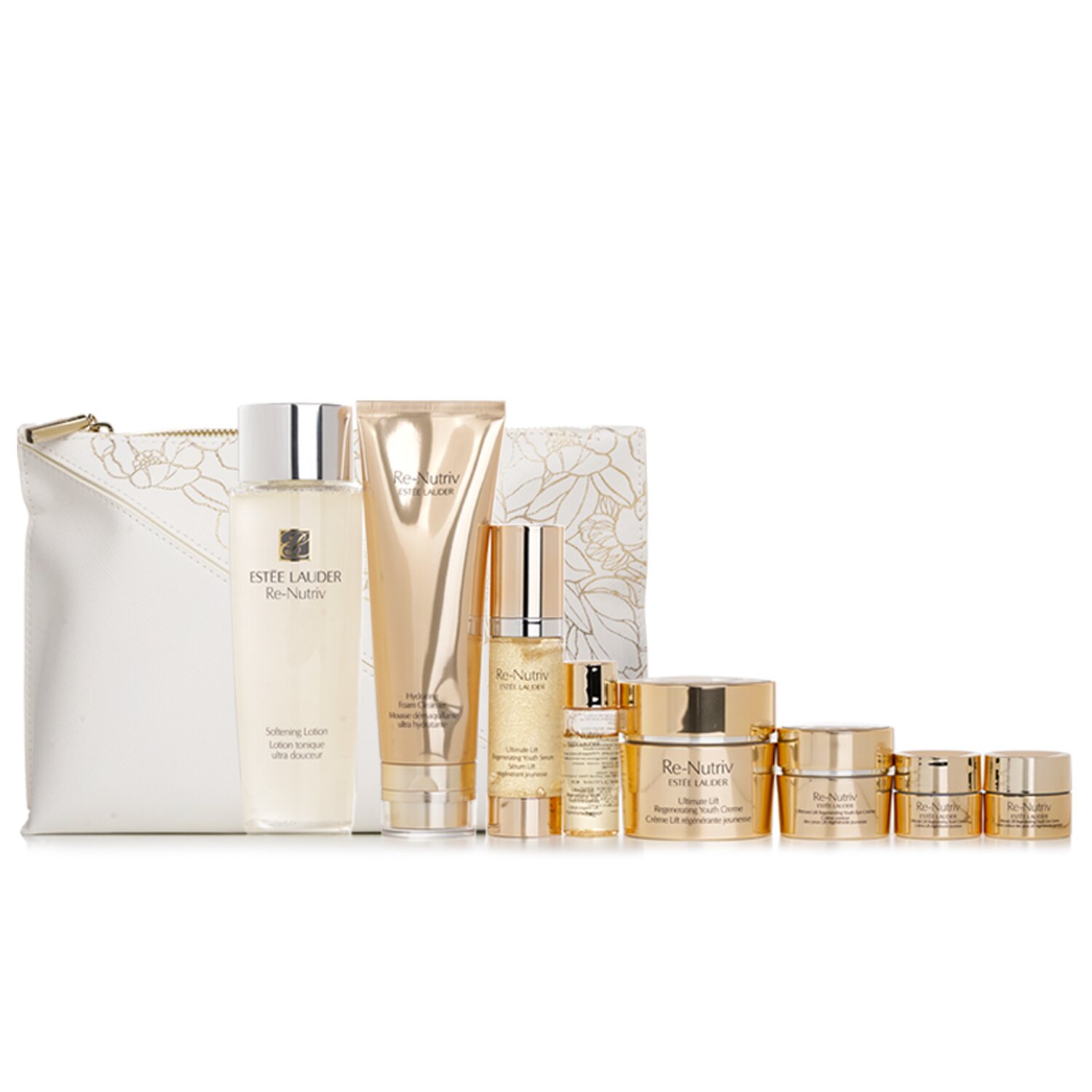 Estee Lauder The Secret Of Infinite Beauty Ultimate Lift Travel Collection: Creme 50ml+Serum 30ml+Eye Creme 15ml+Softening Lotion 250ml... 8pcs+1bag