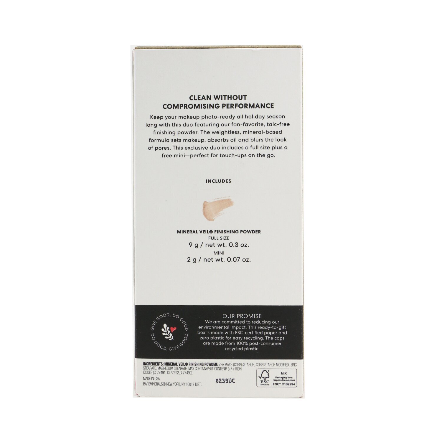 BareMinerals Mineral Veil Finishing Powder Duo (Full size 9g/0.3oz + Mini Size 2g/0.07oz) 2pcs