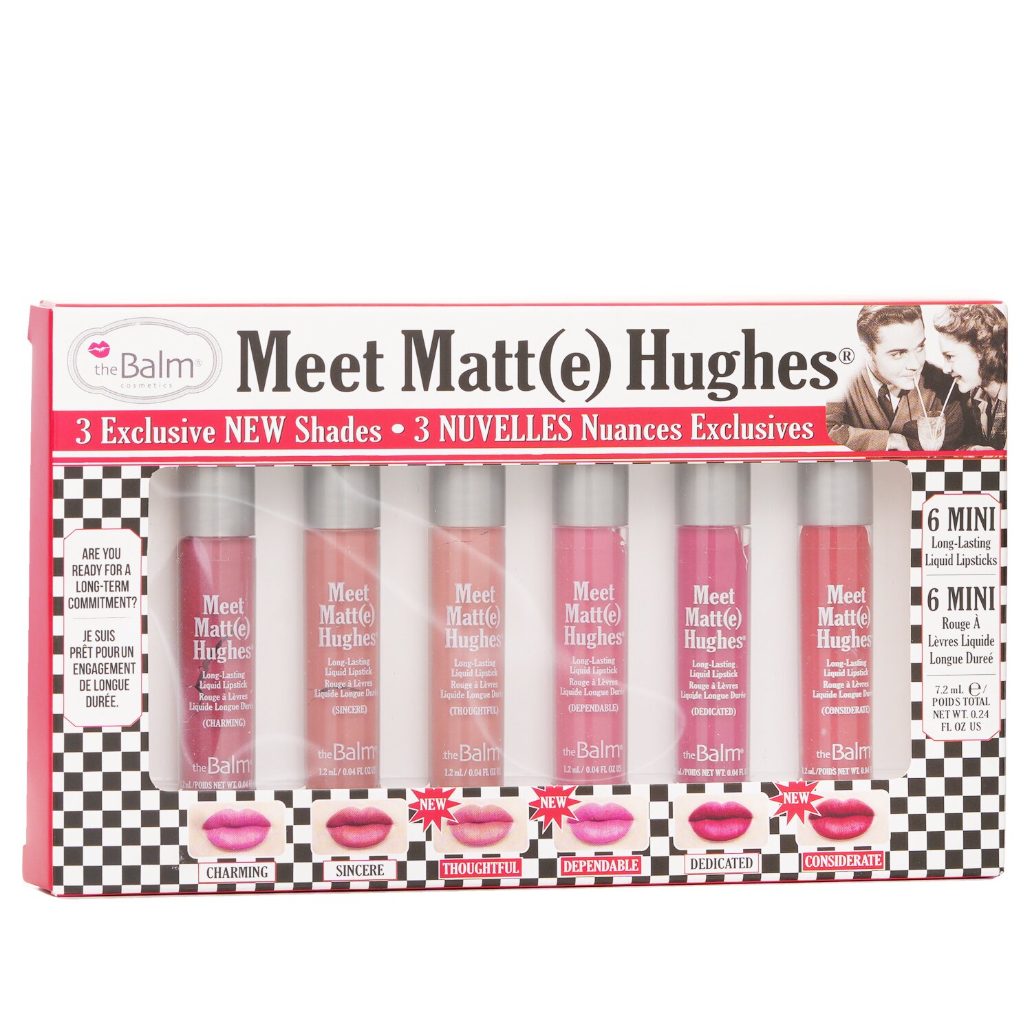 TheBalm Meet Matt(e) Hughes 6 Mini Long Lasting Liquid Lipsticks Kit 6x1.2ml/0.04oz