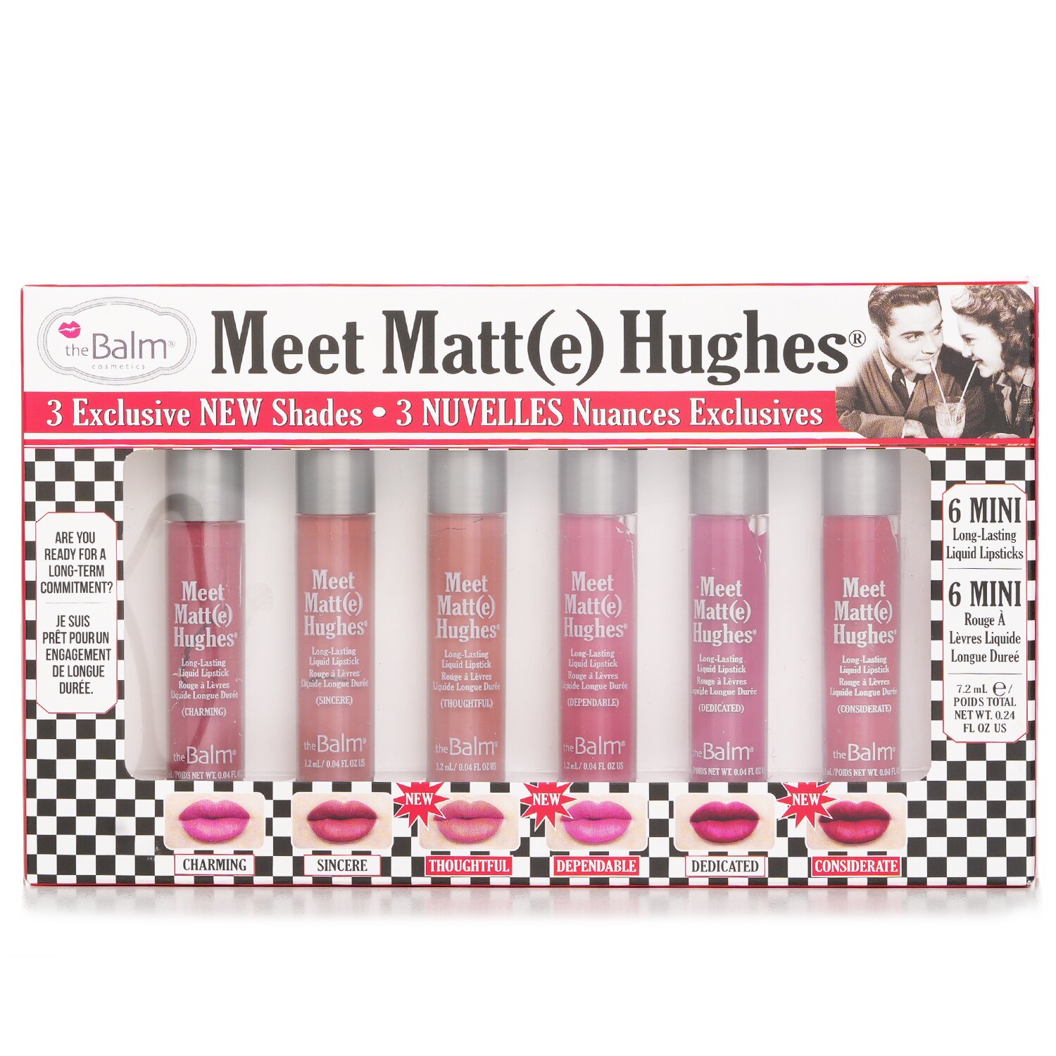 TheBalm Meet Matt(e) Hughes 6 Mini Long Lasting Liquid Lipsticks Kit 6x1.2ml/0.04oz