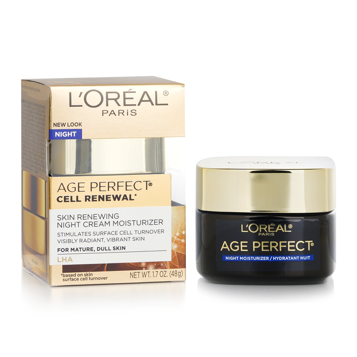 L'Oreal Age Perfect Cell Renewal - Skin Renewing Night Cream Moisturizer - For Mature, Dull Skin 48g/1.7oz