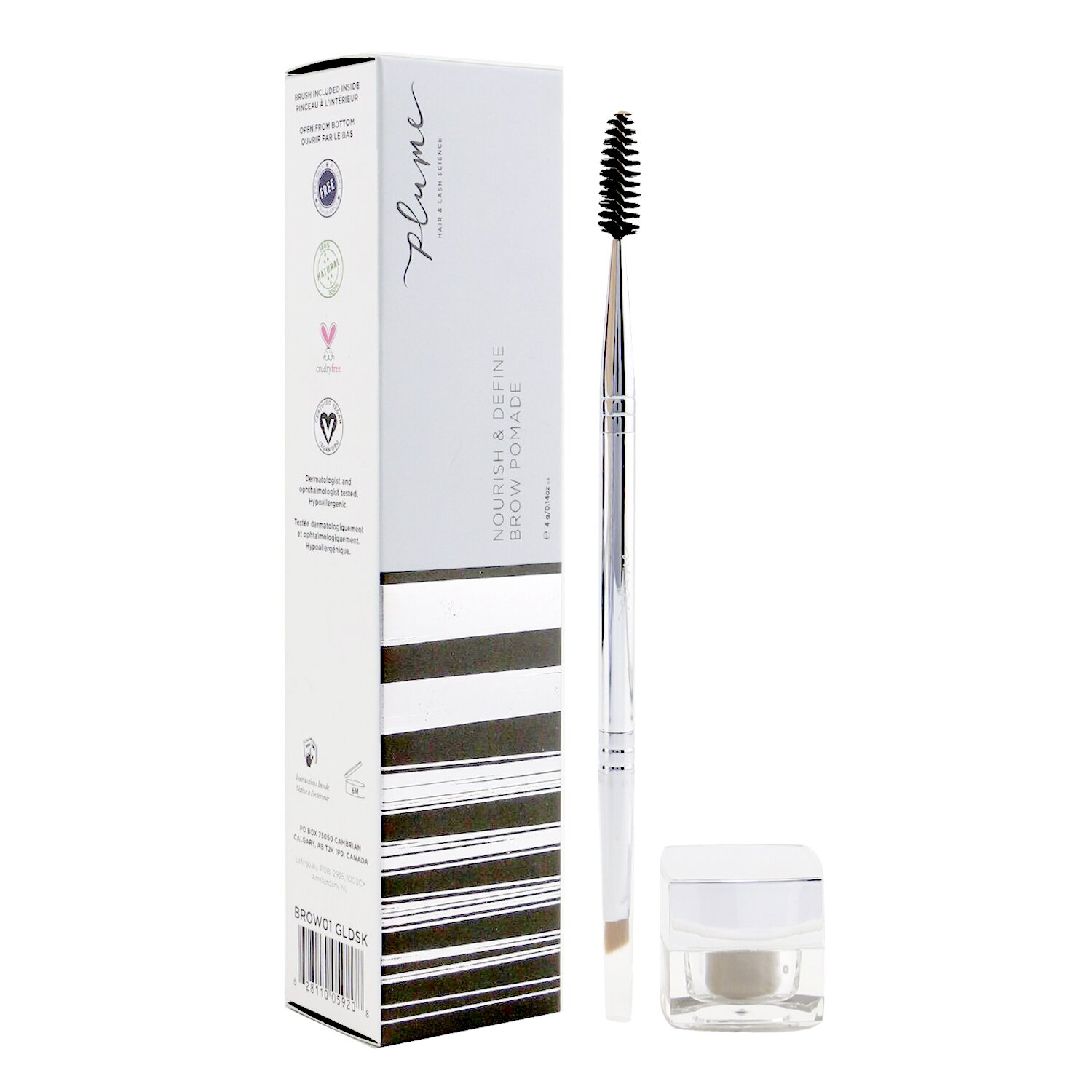 Plume Science Nourish & Define Brow Pomade (With Dual Ended Brush) 4g/0.14oz
