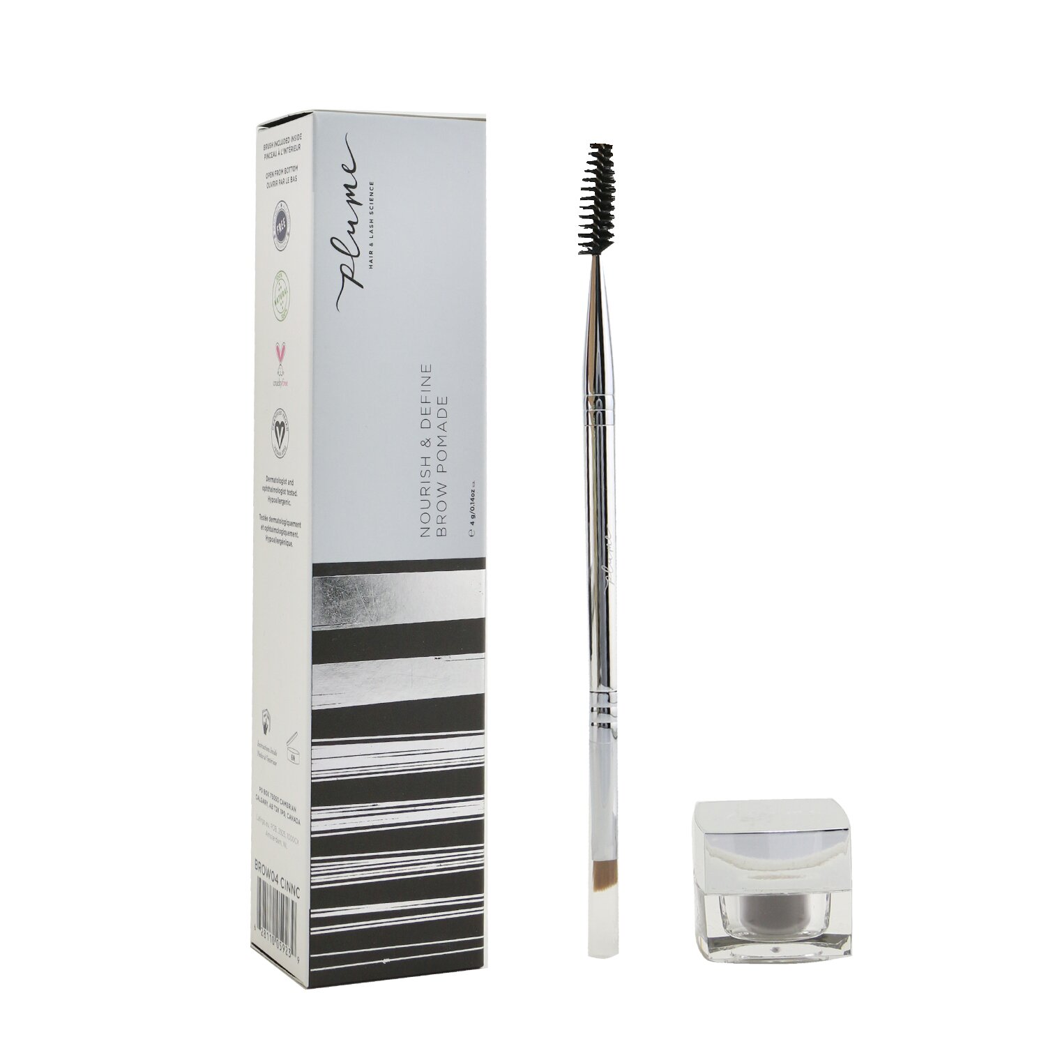 Plume Science Nourish & Define Brow Pomade (With Dual Ended Brush) 4g/0.14oz