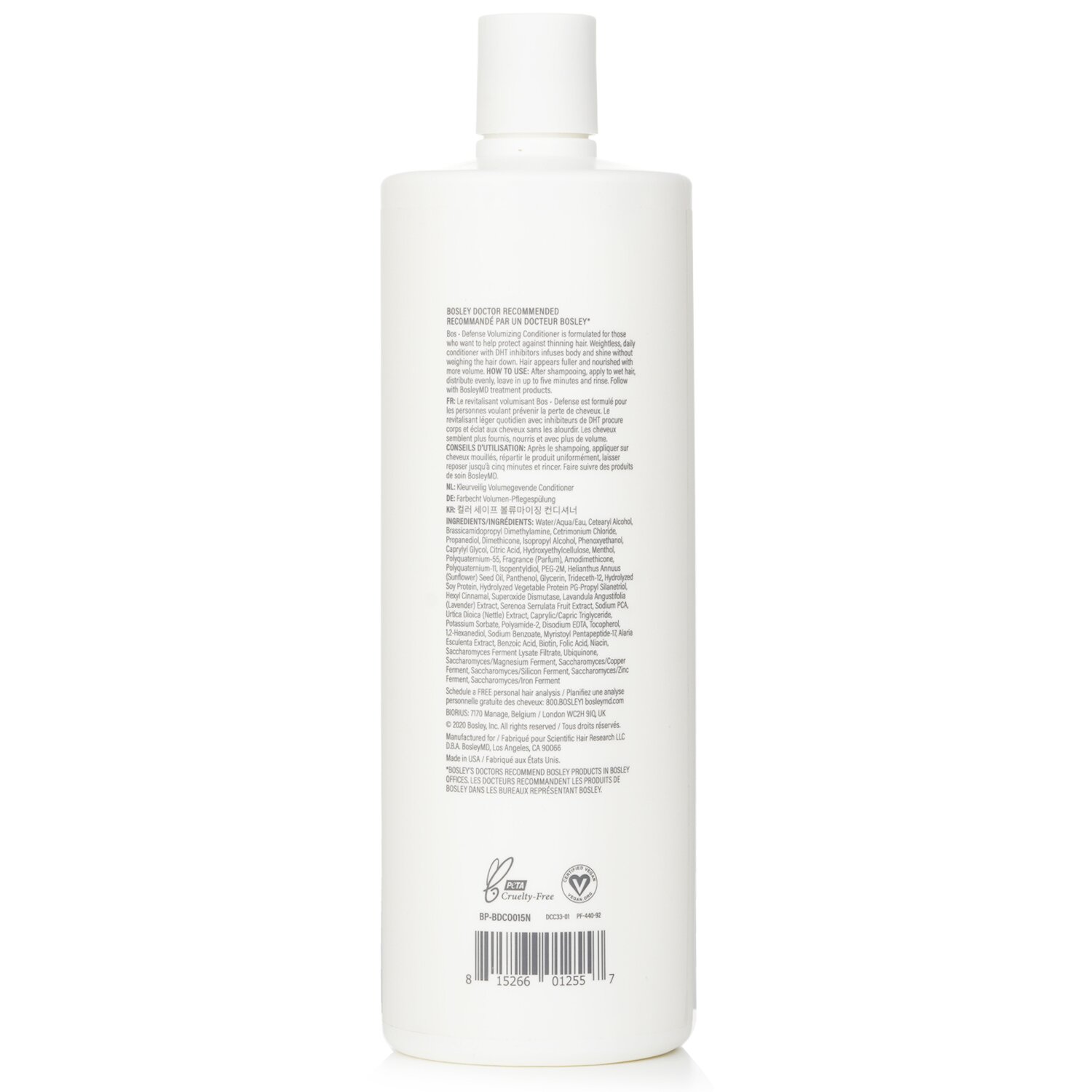 Bosley BosleyMD BosDefense Color Safe Volumizing Conditioner 1000ml/33.8oz