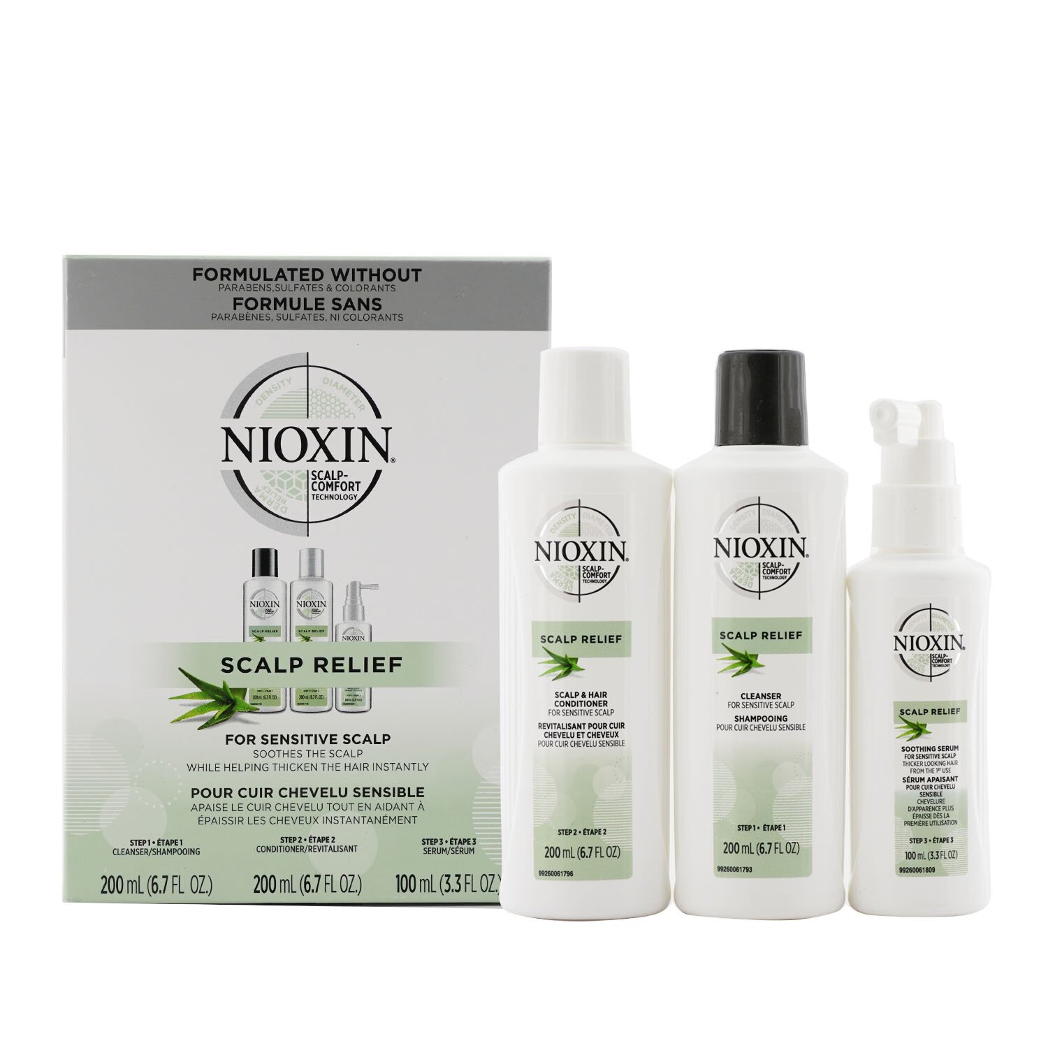 Nioxin Scalp Relief System Kit - For Sensitive Scalp 3pcs
