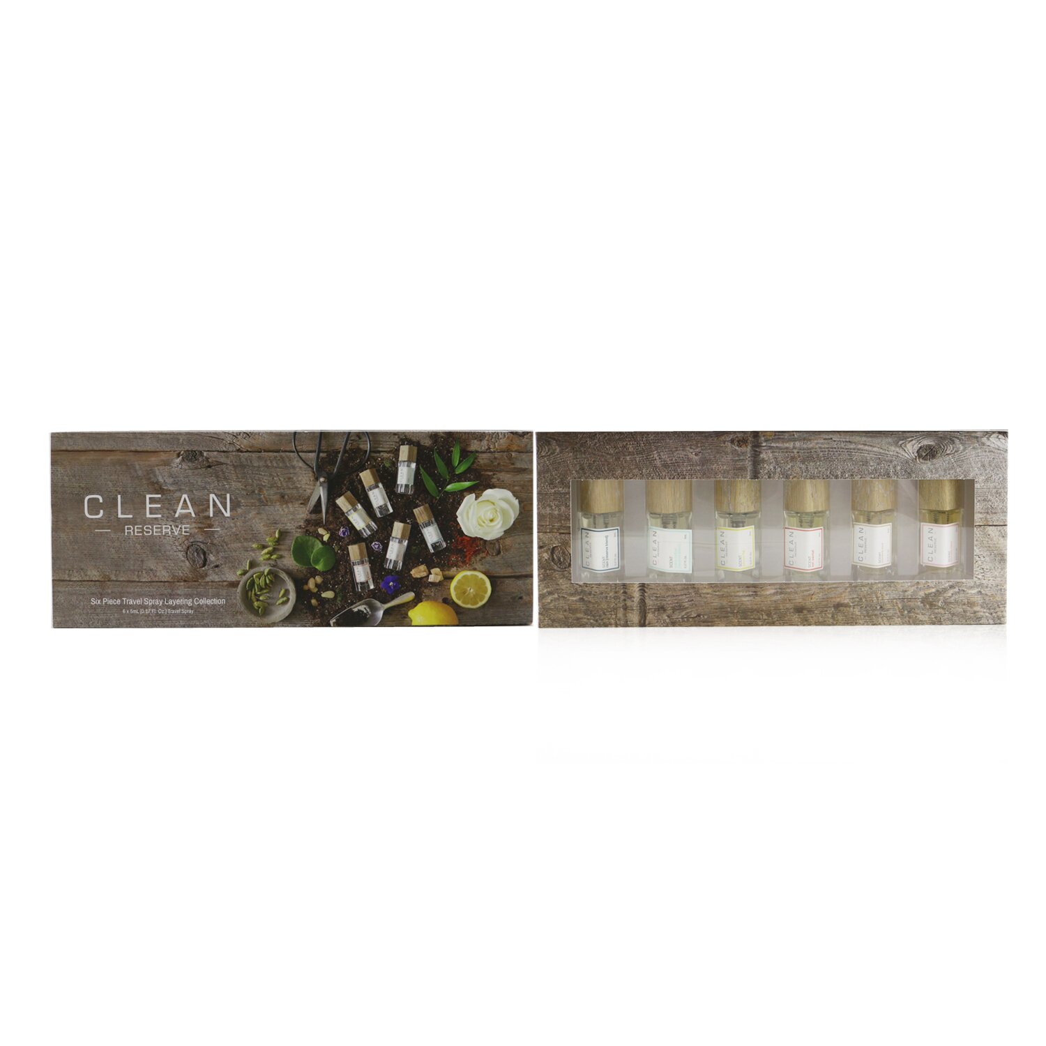 Clean Clean Reserve Travel Spray Layering Collection: Sueded Oud + Citron Fig + Blonde Rose + Sel Santal + Rain + Warm Cotton 6x5ml/0.17oz