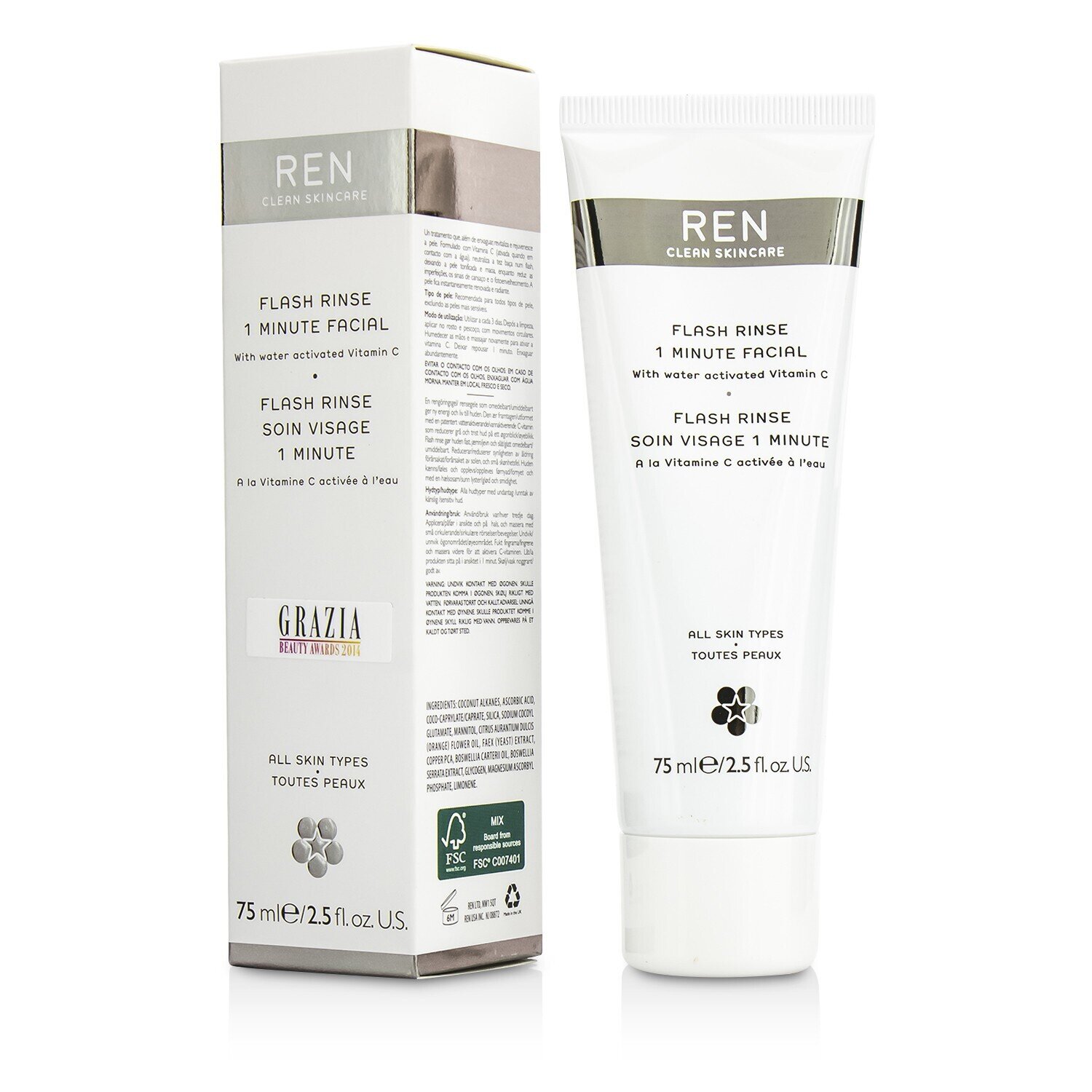  Ren Flash Rinse 1 Minute Facial 75ml/2.5oz