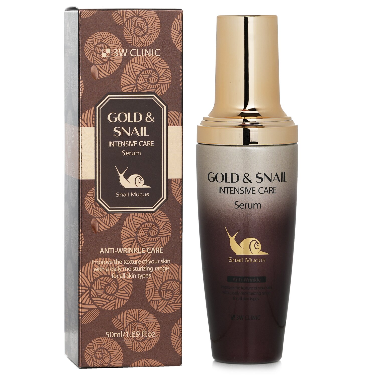 3W Clinic Gold & Snail Intensive Care Serum (Anti-Wrinkle) 50ml/1.69oz