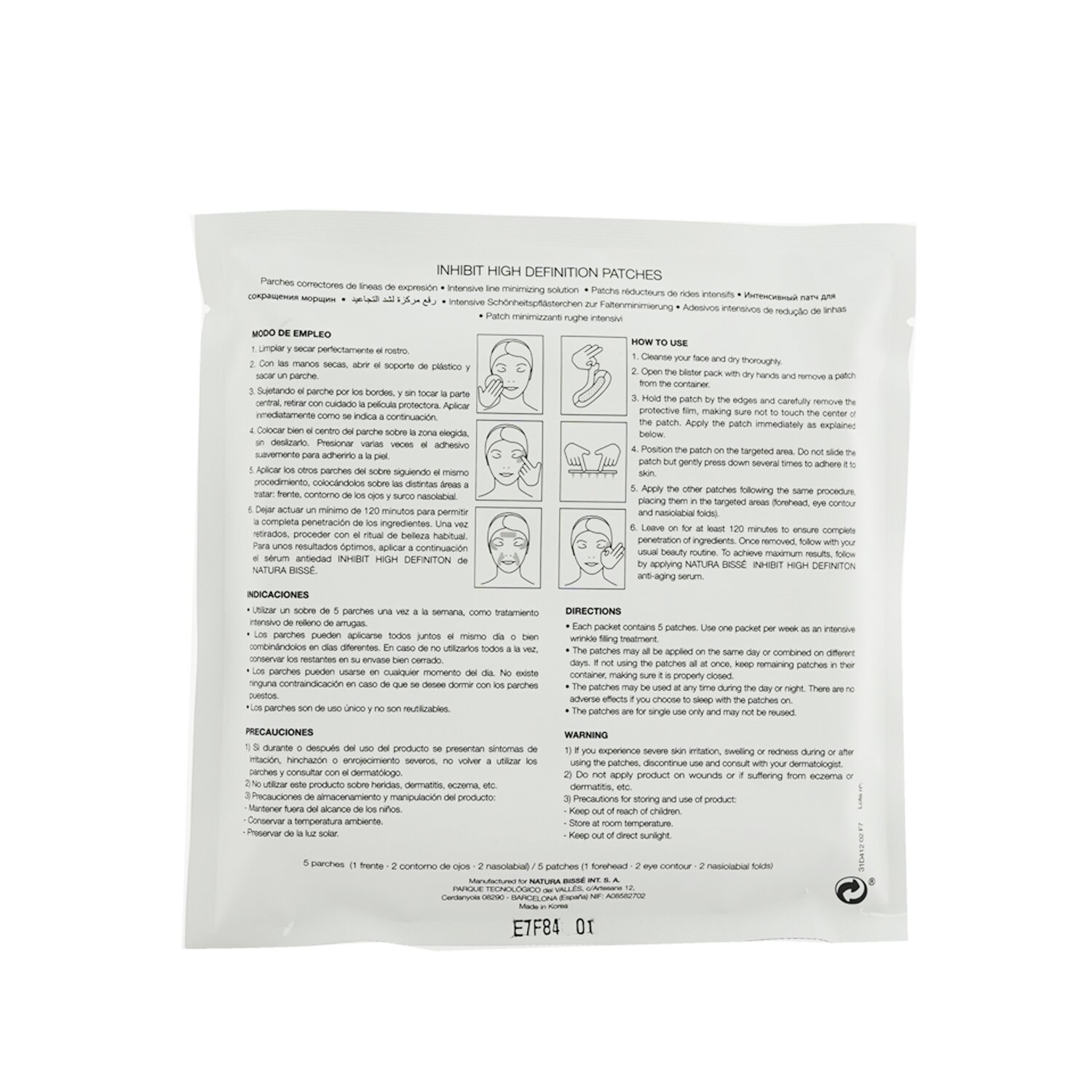 Natura Bisse Inhibit High Definition Patches (Box Slightly Damaged) 4x5patches